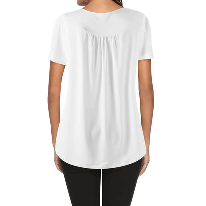 lockere-bluse-mit-u-ausschnitt-und-kurzen-armeln-fur-damen-weiss-bluse-jlr-design-43655 - JLR Design