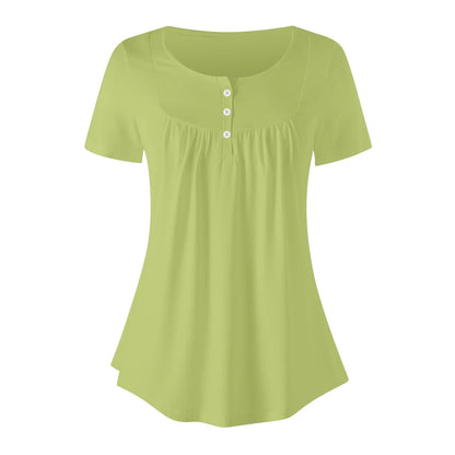 lockere-bluse-mit-u-ausschnitt-und-kurzen-armeln-fur-damen-wild-willow-bluse-jlr-design-44725 - JLR Design
