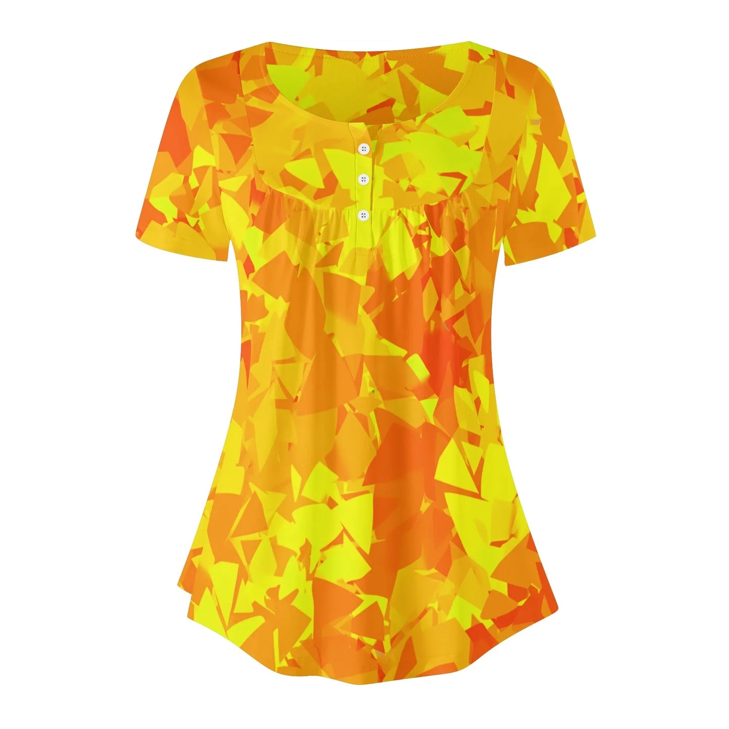 lockere-bluse-mit-u-ausschnitt-und-kurzen-armeln-fur-damen-yellow-crystal-bluse-jlr-design-49000 - JLR Design