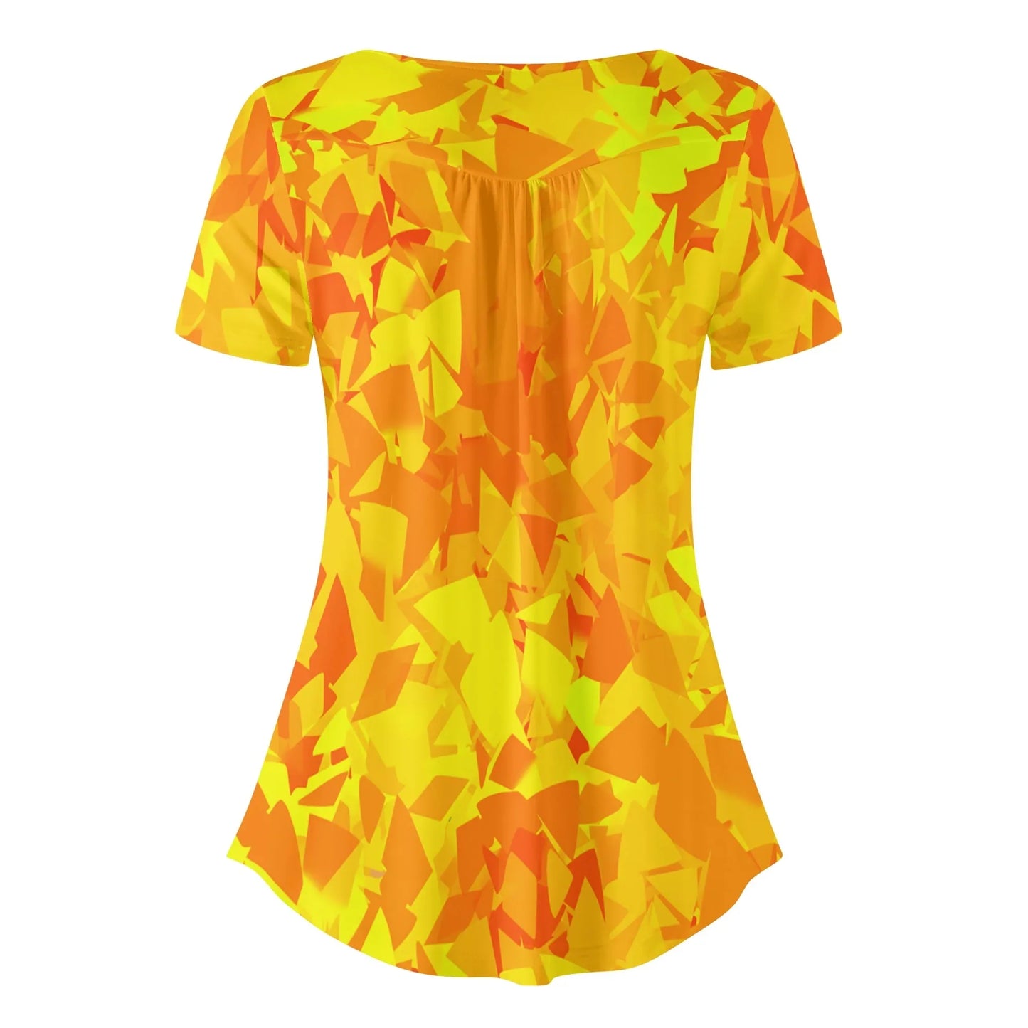 lockere-bluse-mit-u-ausschnitt-und-kurzen-armeln-fur-damen-yellow-crystal-bluse-jlr-design-71053 - JLR Design