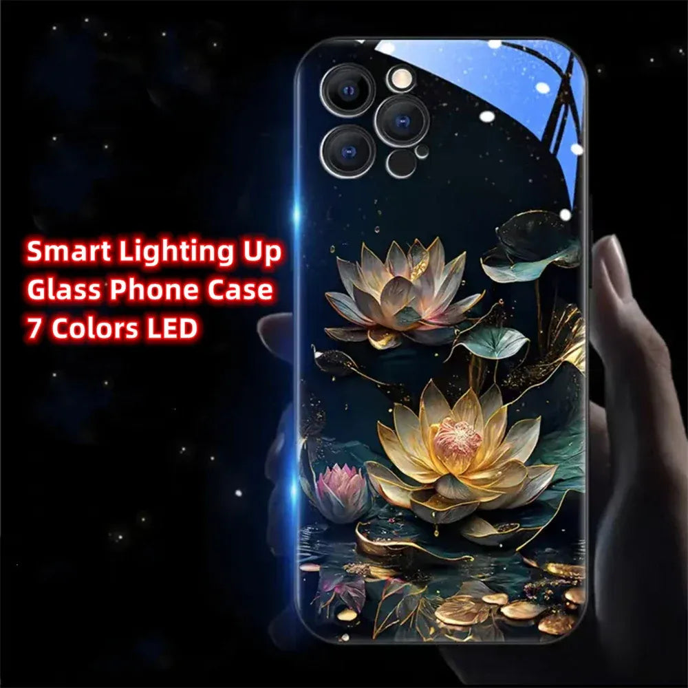 lotus-hulle-mit-led-licht-fur-iphone-13-14-15-pro-plus-max-cover-jlr-design-55967 - JLR Design