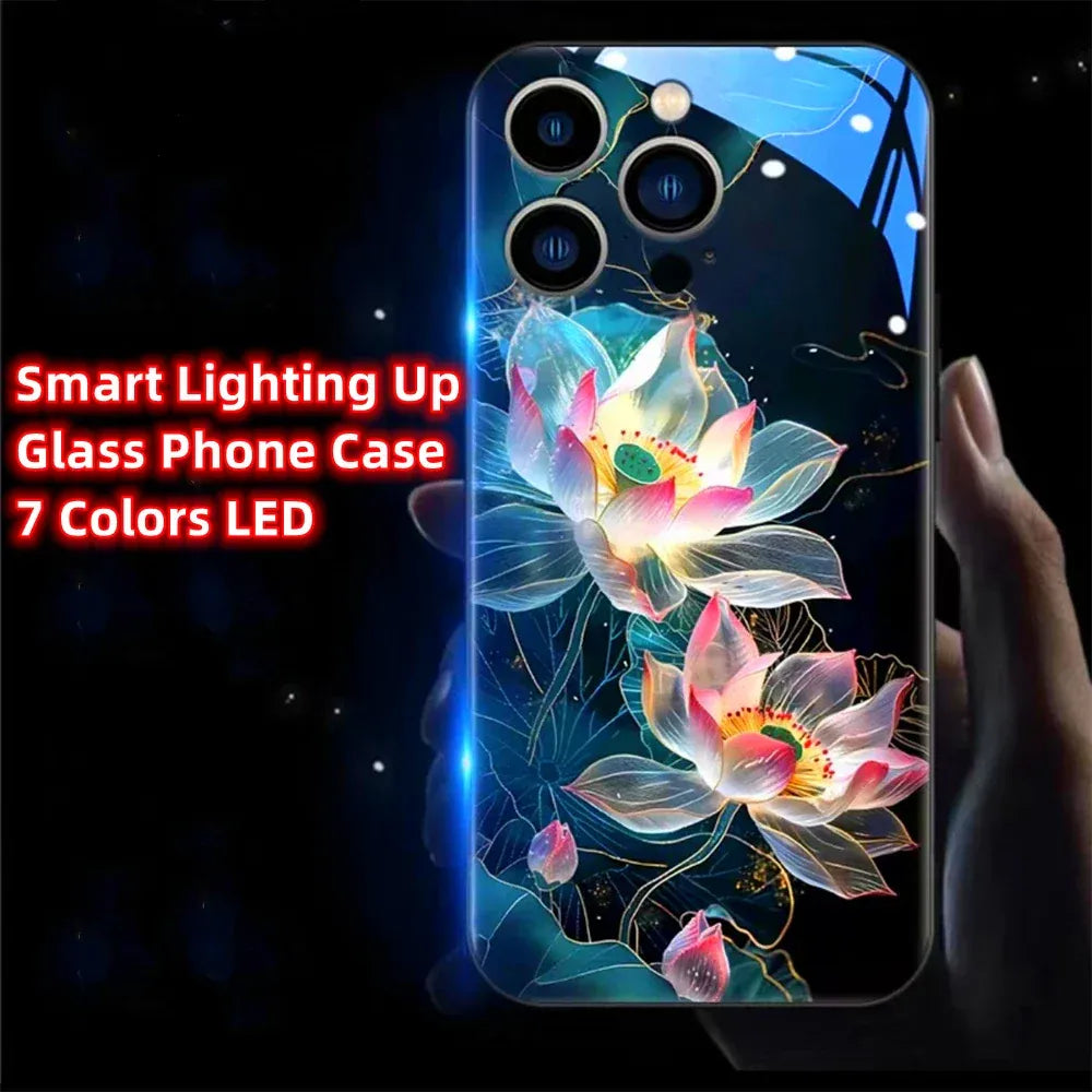 lotus-hulle-mit-led-licht-fur-iphone-13-14-15-pro-plus-max-cover-jlr-design-68218 - JLR Design