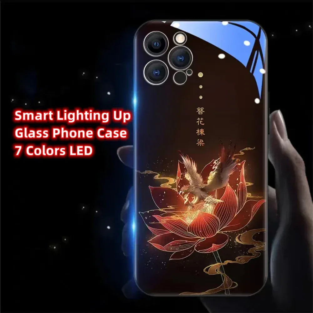 lotus-hulle-mit-led-licht-fur-iphone-13-14-15-pro-plus-max-cover-jlr-design-63356 - JLR Design