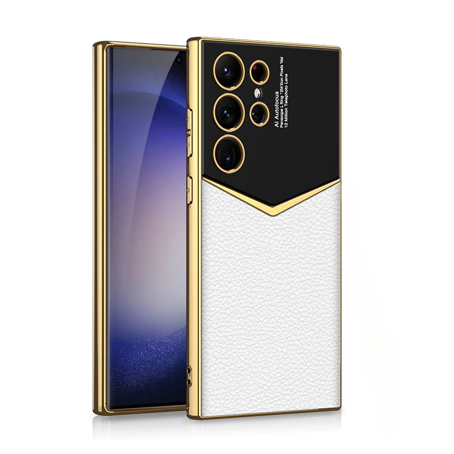 Luxus Leder-Optik Hülle für Samsung S25/S24/s23 Ultra | Galvanisierter Glanz & Stoßschutz Handyhülle JLR Design