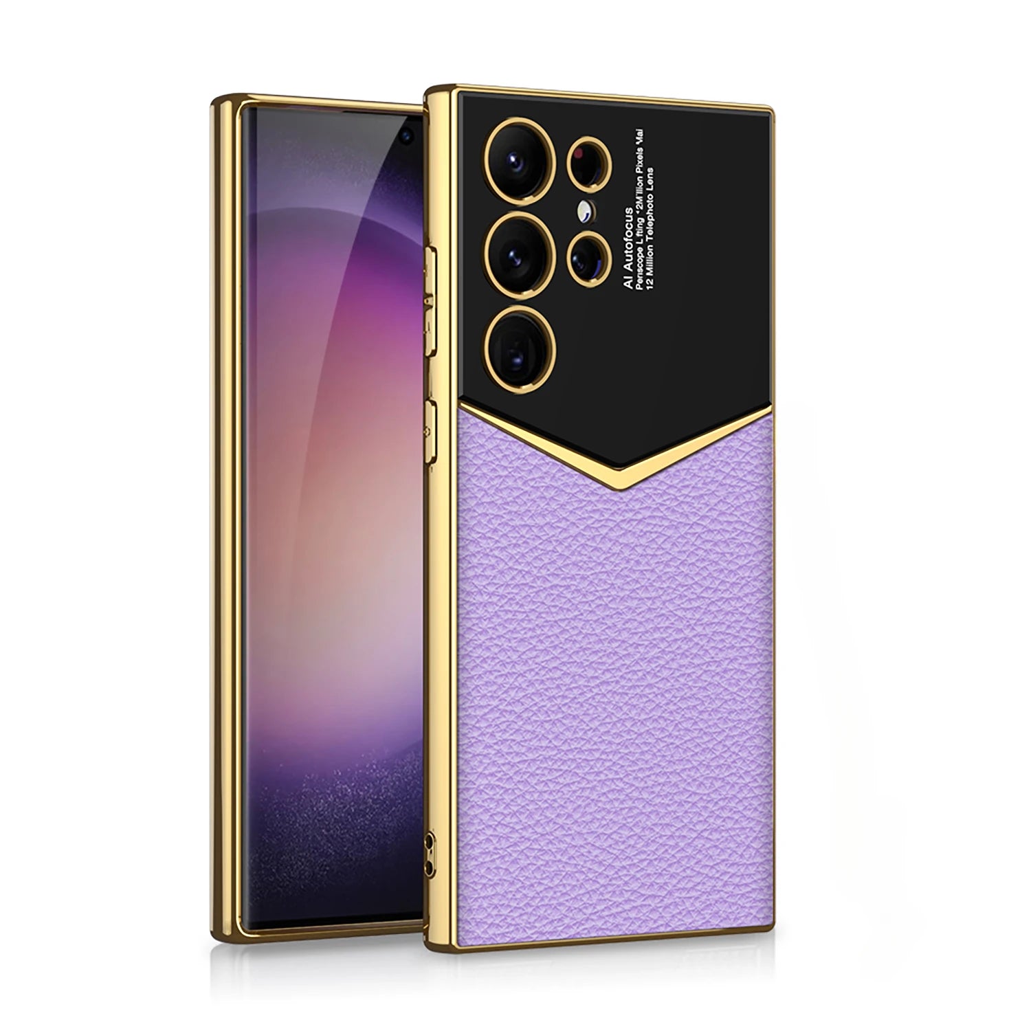 Luxus Leder-Optik Hülle für Samsung S25/S24/s23 Ultra | Galvanisierter Glanz & Stoßschutz Handyhülle JLR Design