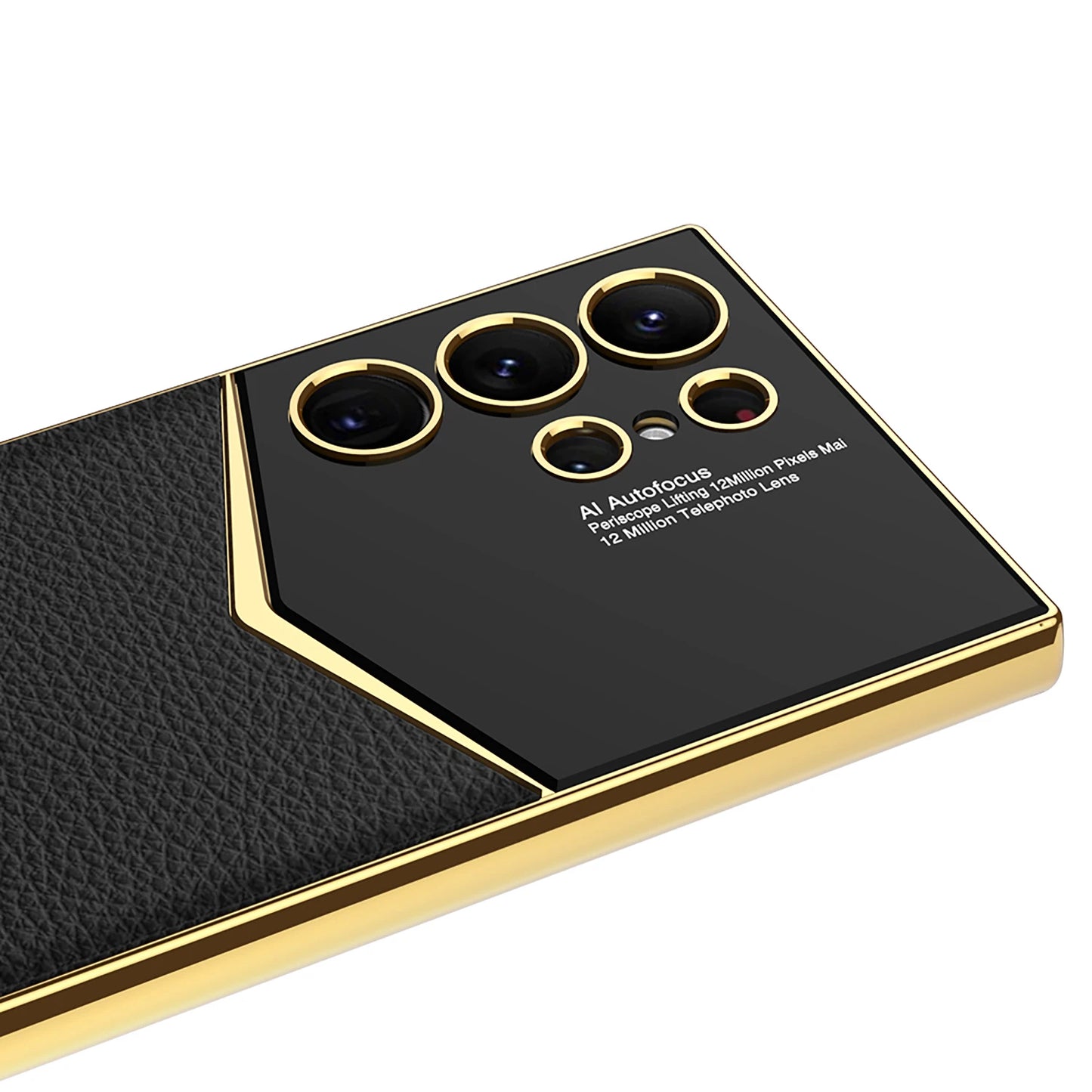 Luxus Leder-Optik Hülle für Samsung S25/S24/s23 Ultra | Galvanisierter Glanz & Stoßschutz Handyhülle JLR Design