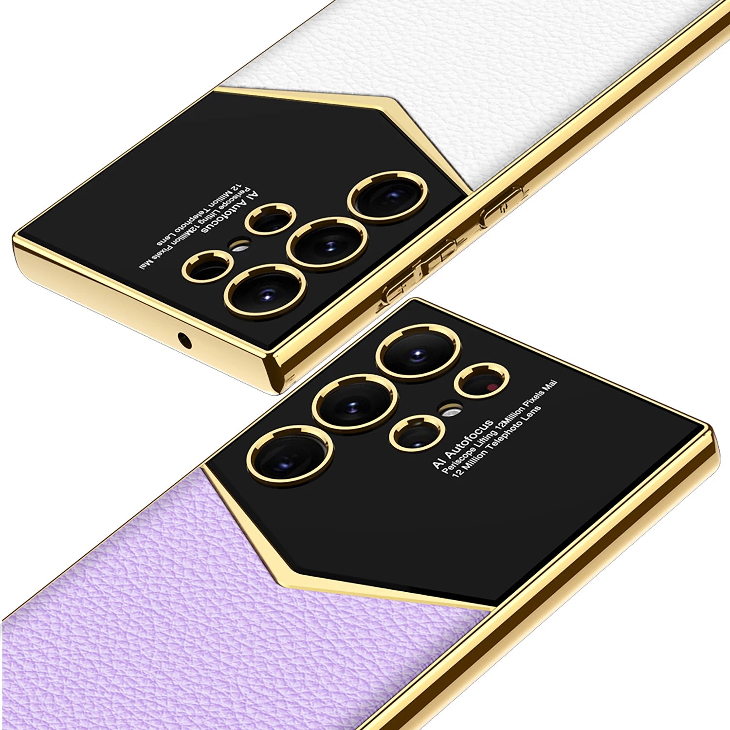 Luxus Leder-Optik Hülle für Samsung S25/S24/s23 Ultra | Galvanisierter Glanz & Stoßschutz Handyhülle JLR Design