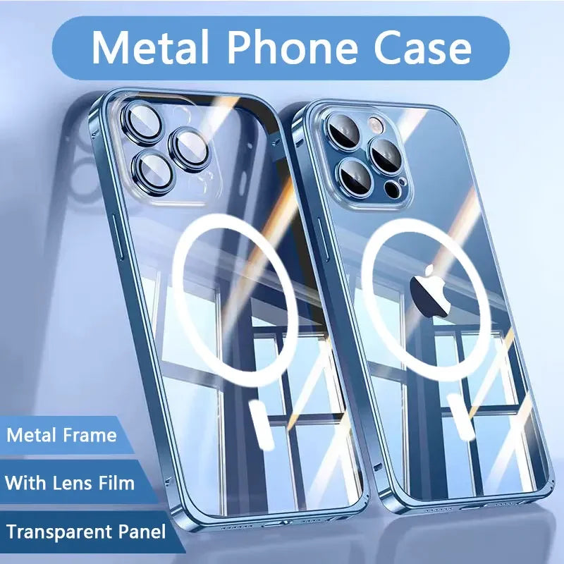 Magnetic Metal Phone Case For Iphone 13 14 15 16 Pro Max magnetische Hülle Iphone JLR Design