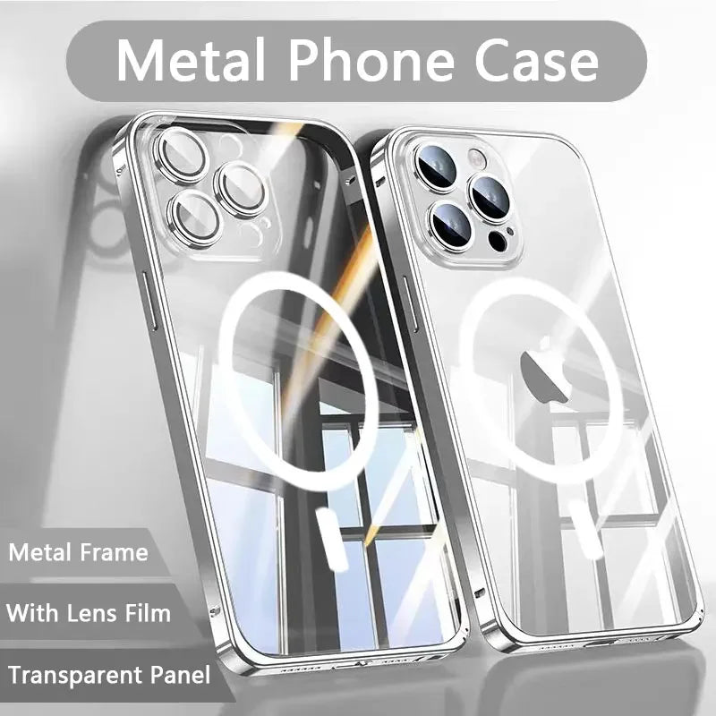 Magnetic Metal Phone Case For Iphone 13 14 15 16 Pro Max magnetische Hülle Iphone JLR Design