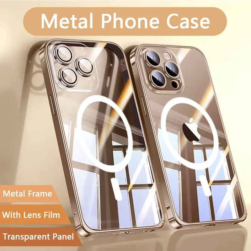 Magnetic Metal Phone Case For Iphone 13 14 15 16 Pro Max magnetische Hülle Iphone JLR Design