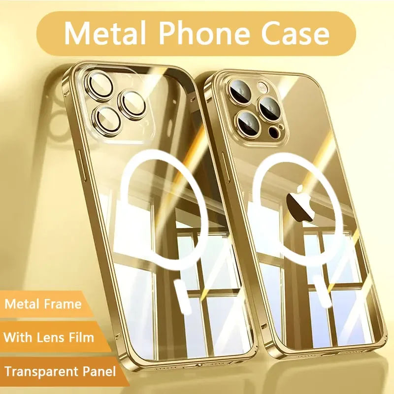 Magnetic Metal Phone Case For Iphone 13 14 15 16 Pro Max magnetische Hülle Iphone JLR Design