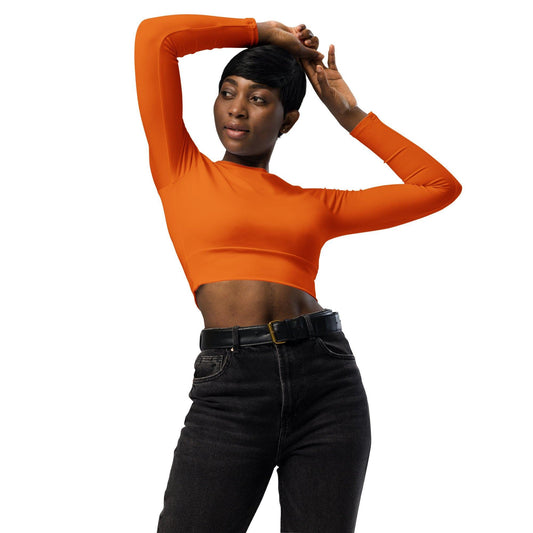 Mango Tango Long Sleeve Damen Crop Top Long Sleeve Crop Top JLR Design