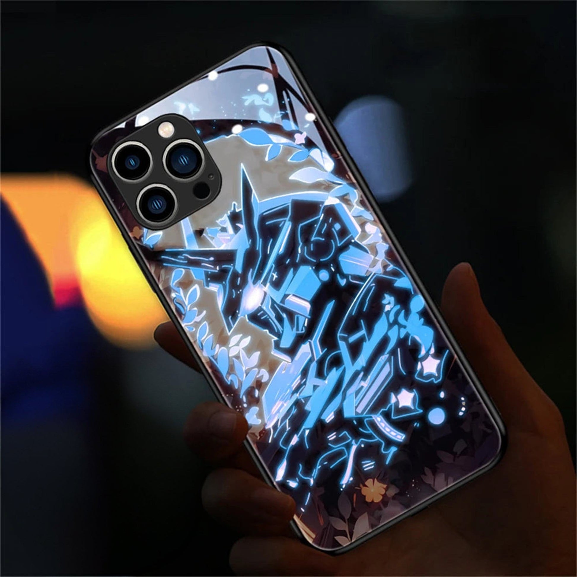 Mecha Warrior LED Iphone Hülle für Iphon 13/14/15/Plus/Pro/Max Phone Case JLR Design