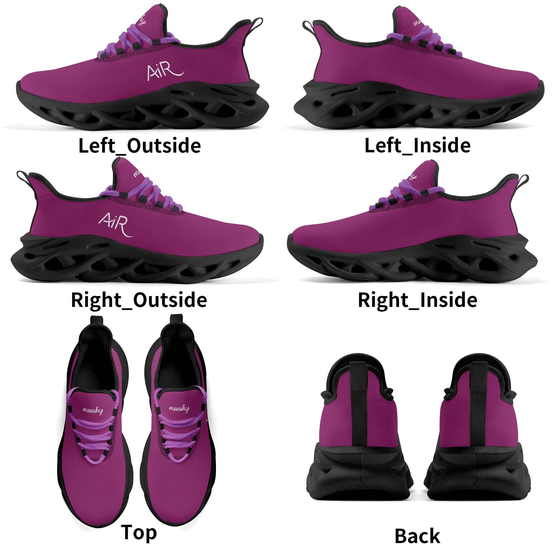 meeshy AIR Athletic Sneaker - Aubergine - Damen Sneaker JLR Design