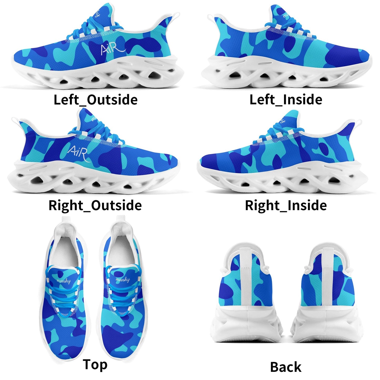 meeshy AIR Athletic Sneaker - Blue Camouflage - Herren Sneaker JLR Design