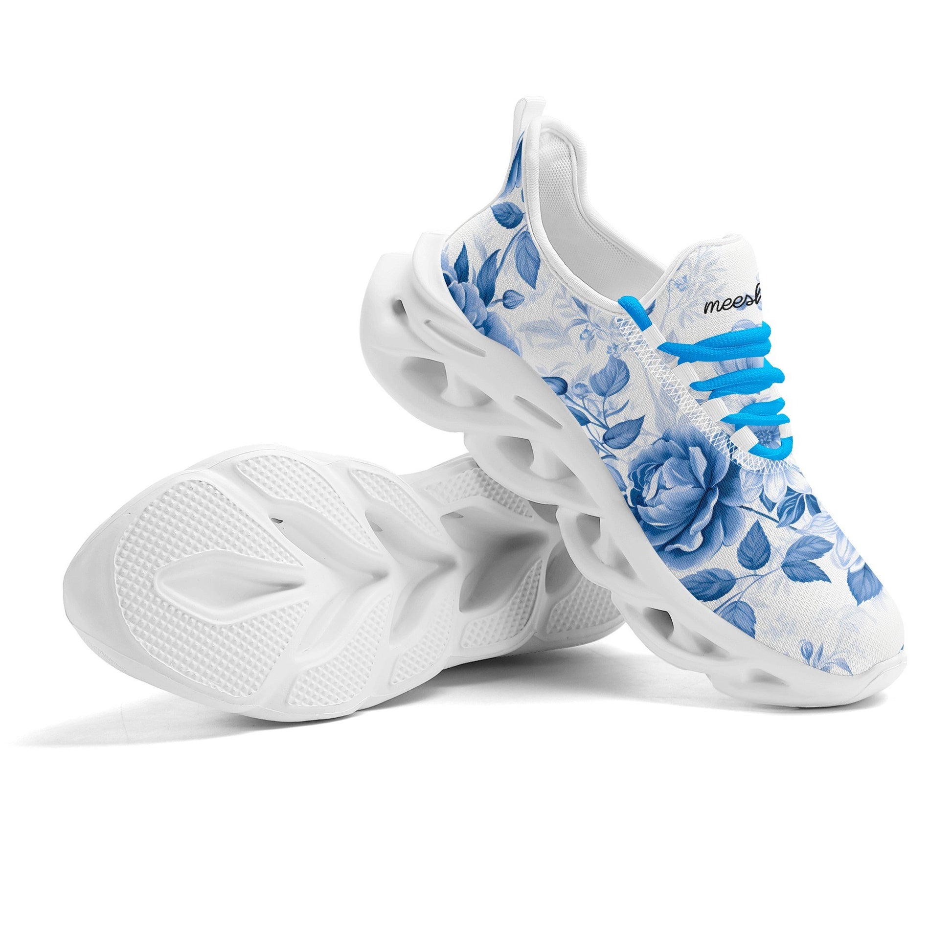 meeshy AIR Athletic Sneaker - Blue Flowers - Herren Sneaker JLR Design