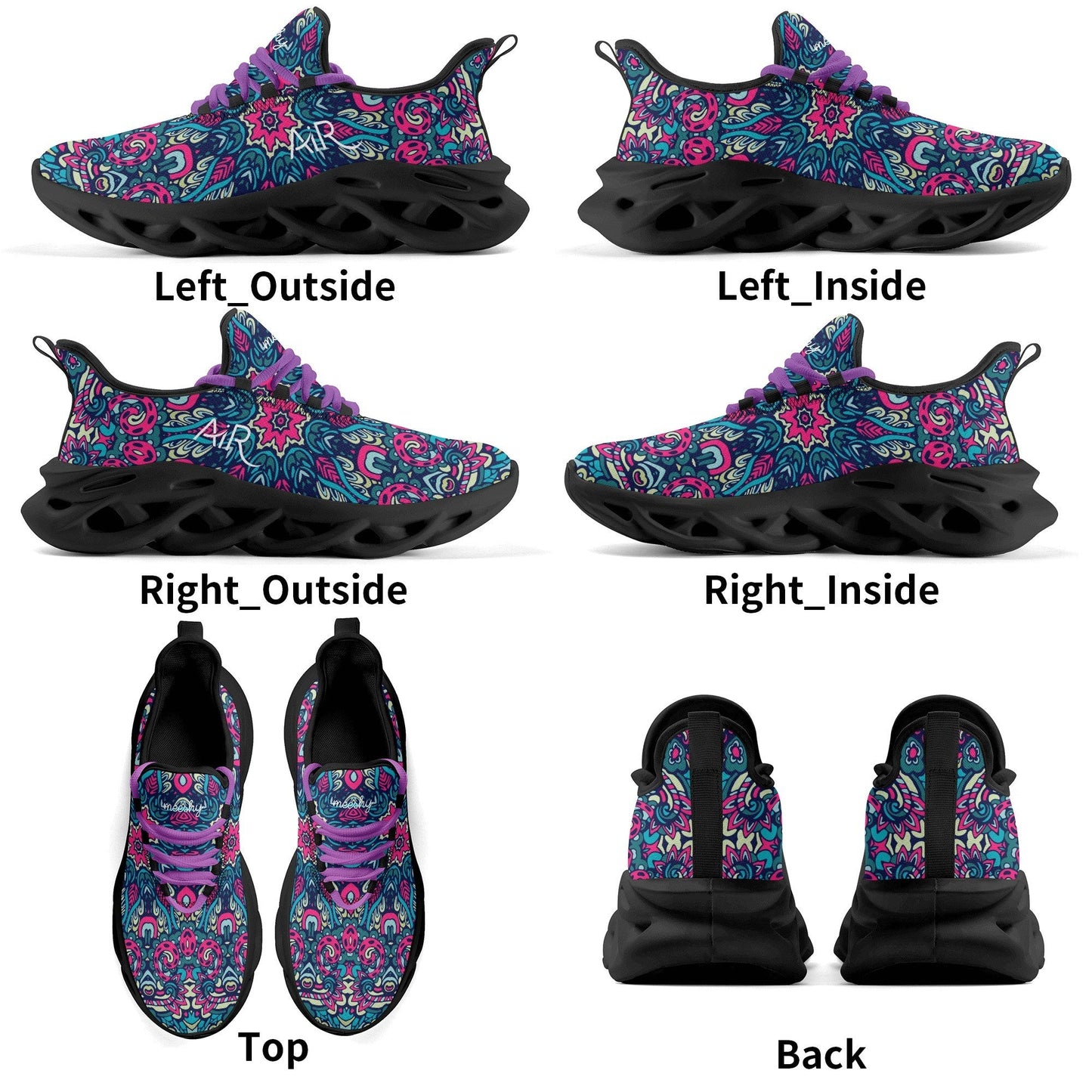meeshy AIR Athletic Sneaker - Boho Style v3 - Damen Sneaker JLR Design
