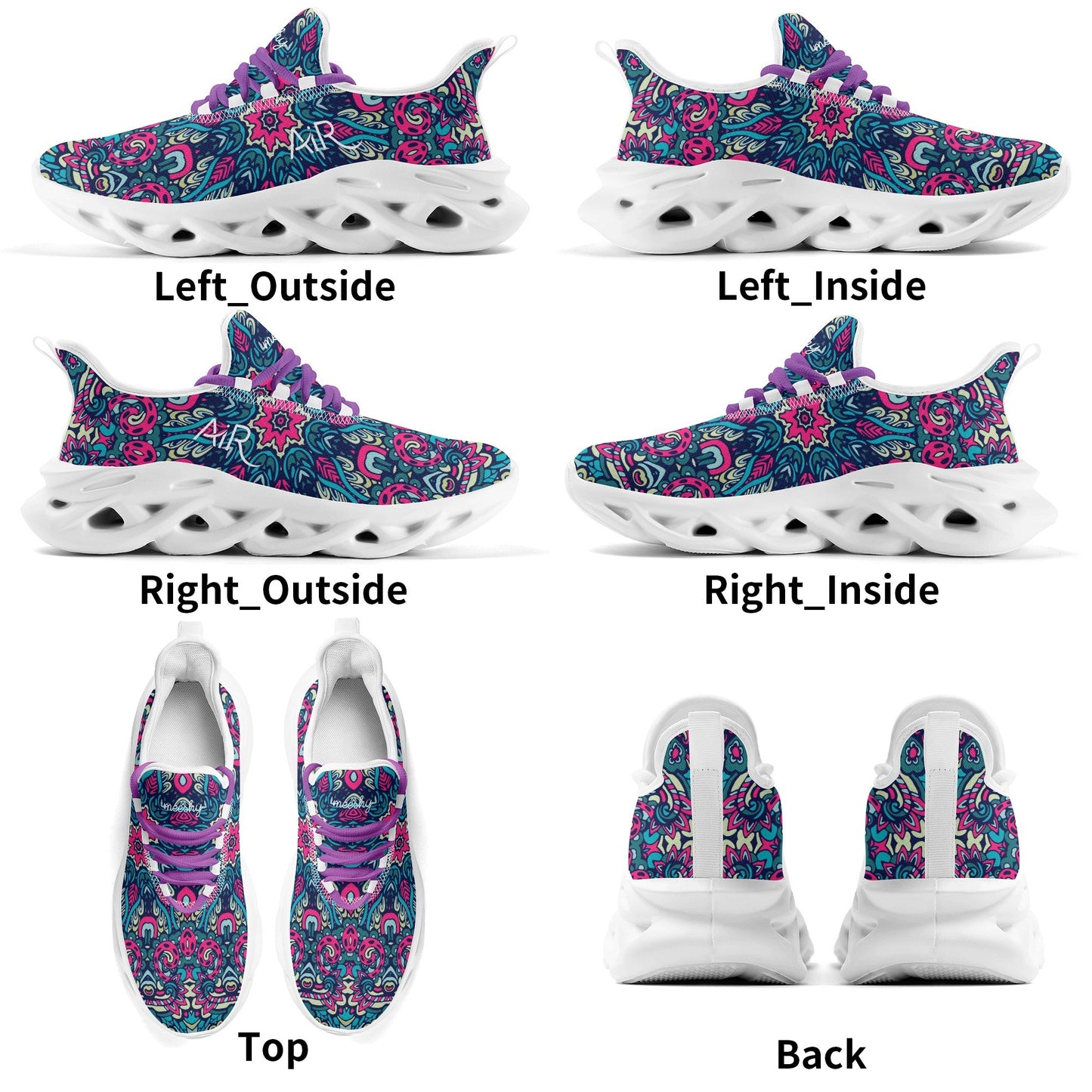 meeshy AIR Athletic Sneaker - Boho Style v3 - Damen Sneaker JLR Design
