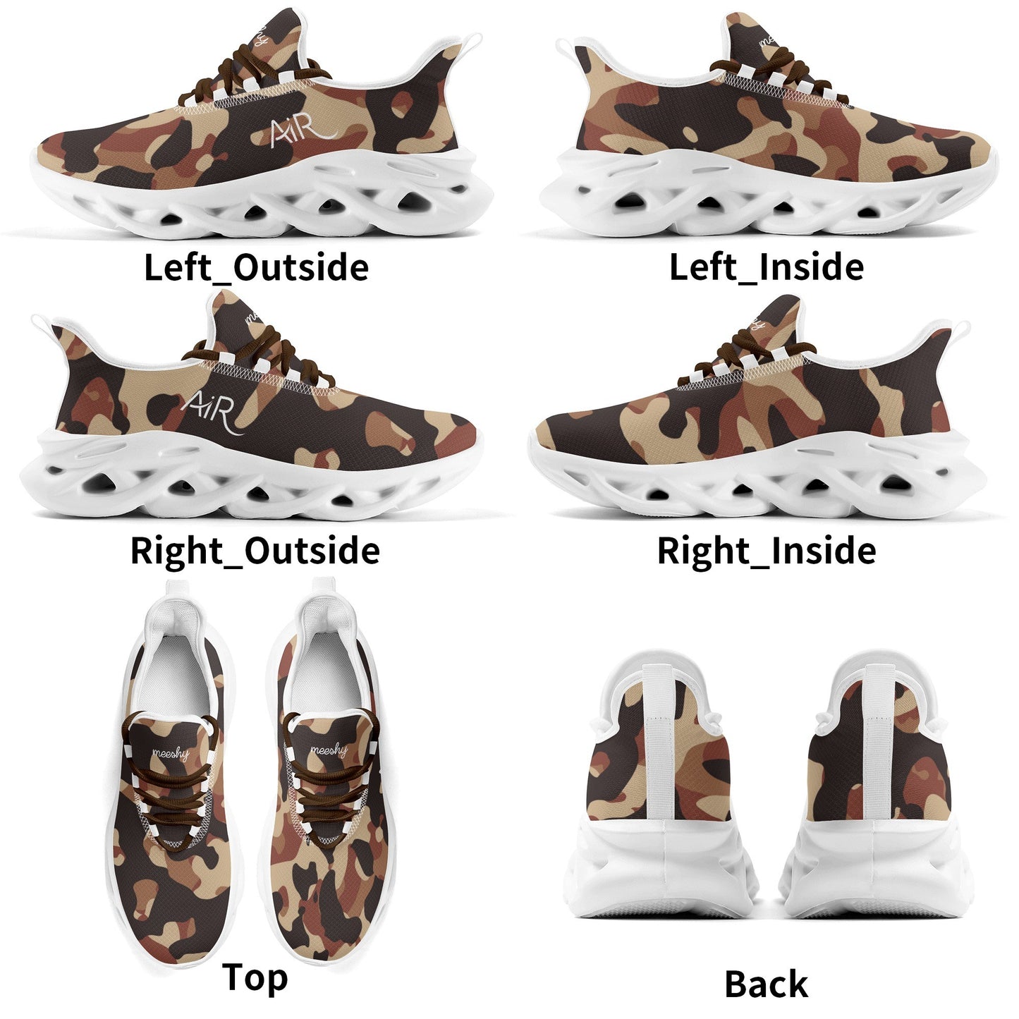 meeshy AIR Athletic Sneaker - Brown Camouflage - Damen Sneaker JLR Design