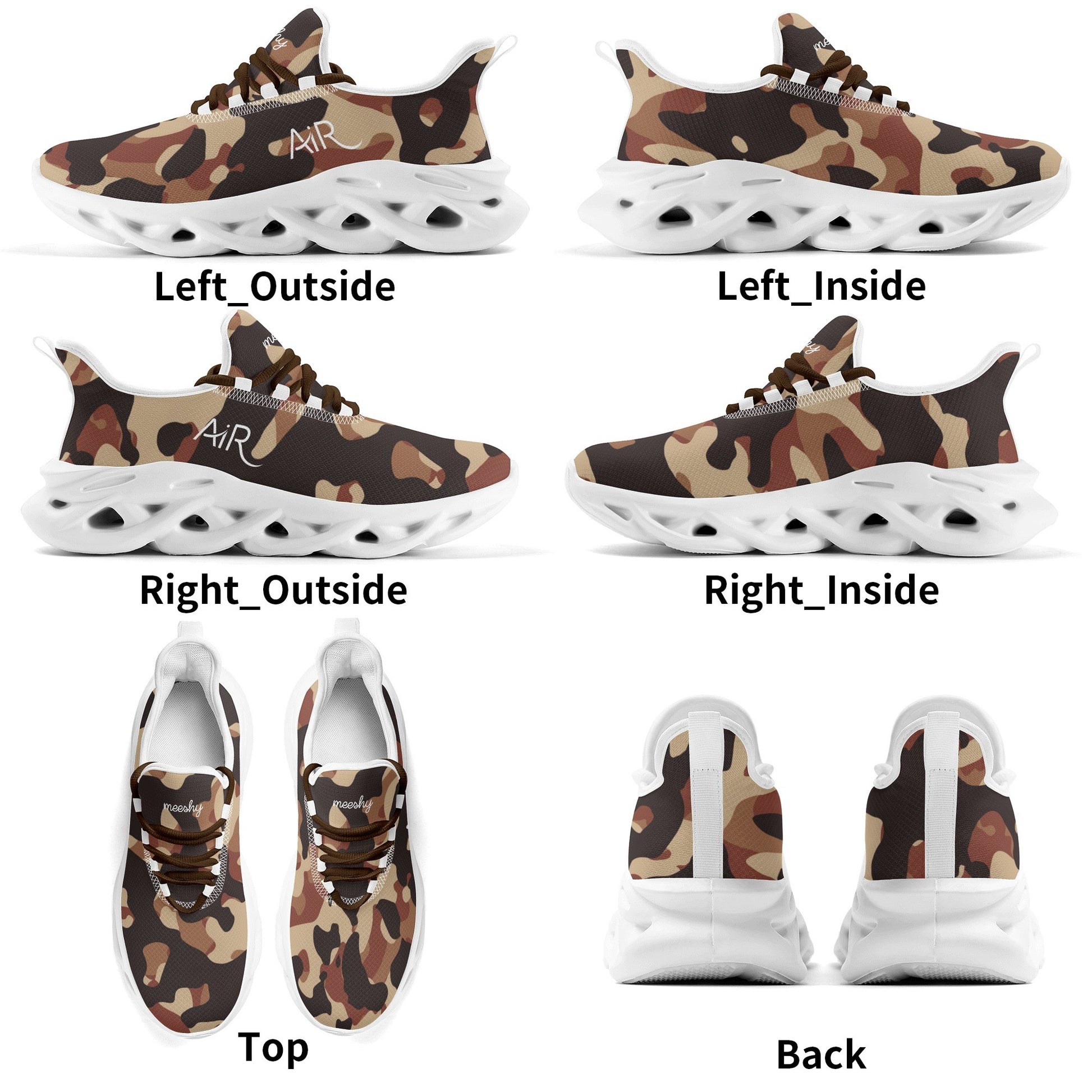 meeshy AIR Athletic Sneaker - Brown Camouflage - Damen Sneaker JLR Design