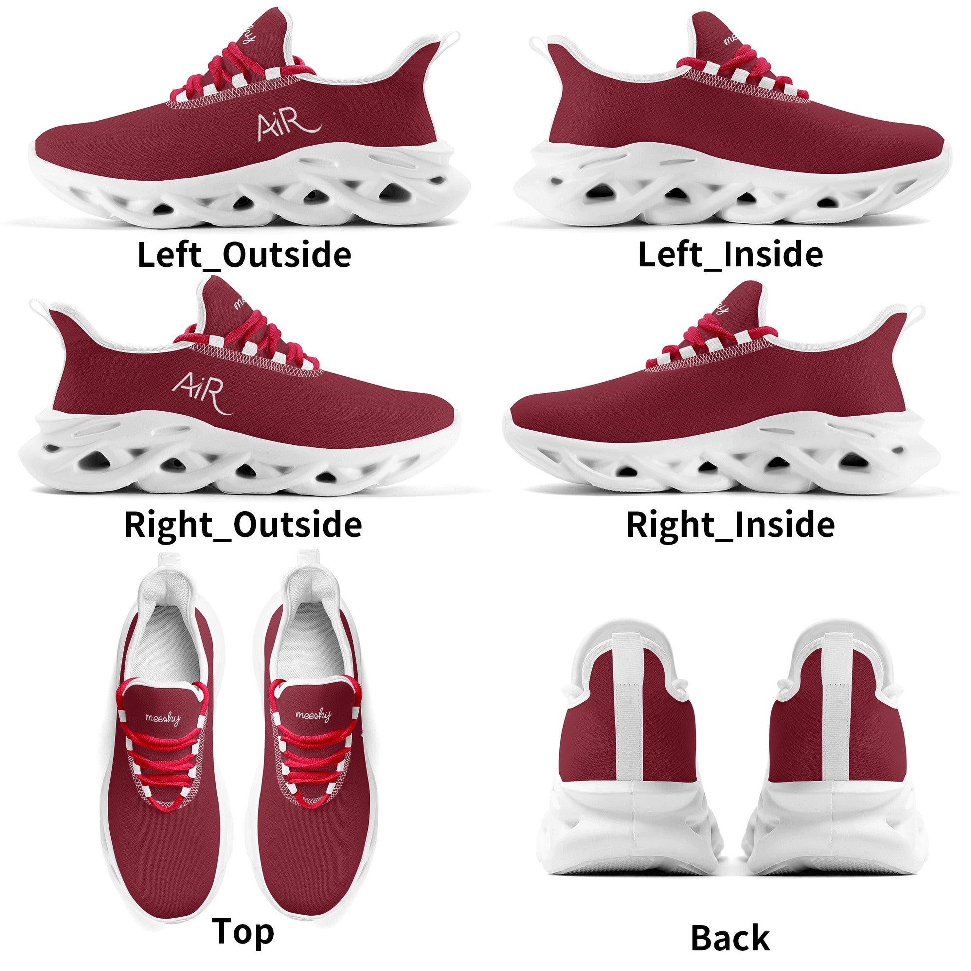 meeshy AIR Athletic Sneaker - Burgund - Damen Sneaker JLR Design