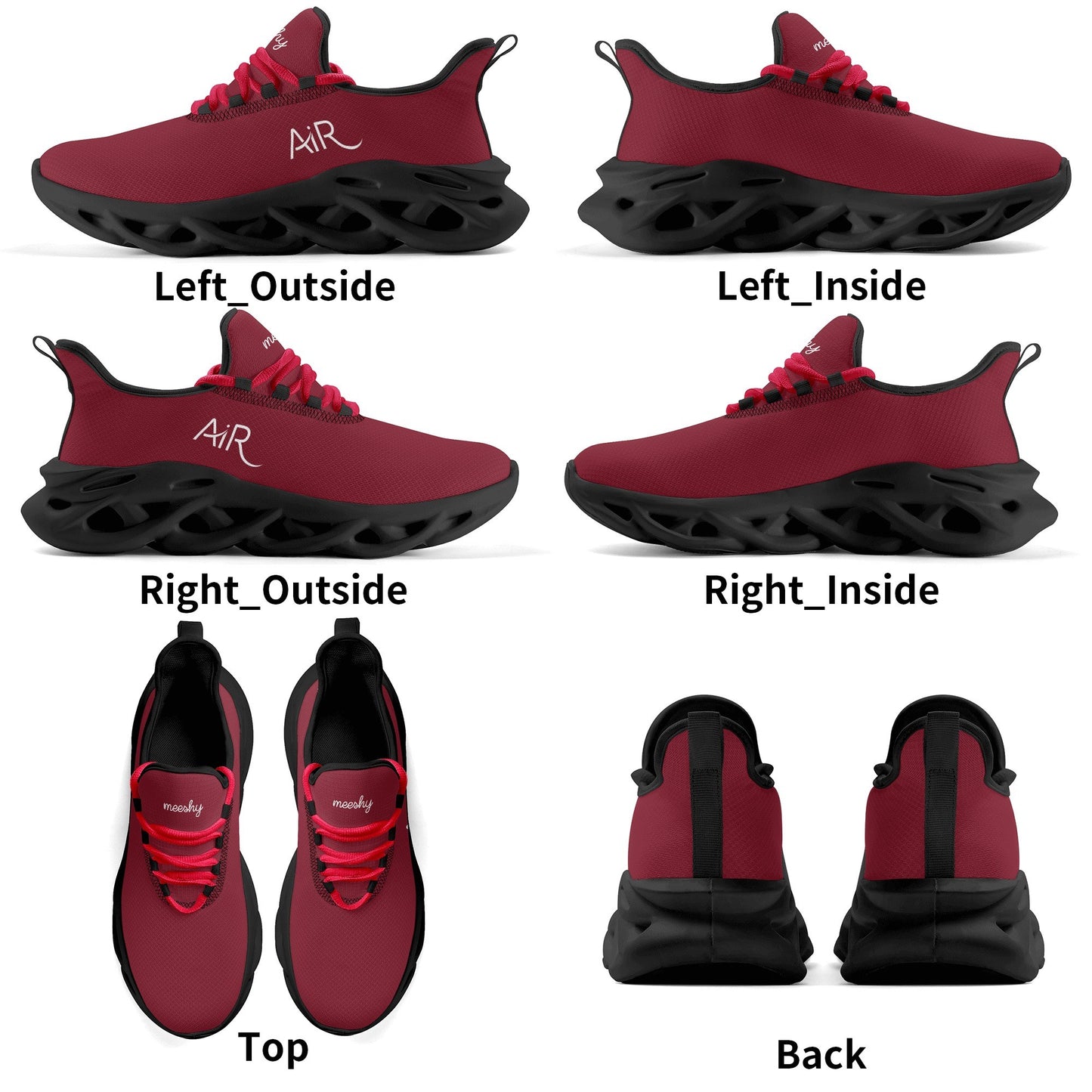 meeshy AIR Athletic Sneaker - Burgund - Damen Sneaker JLR Design