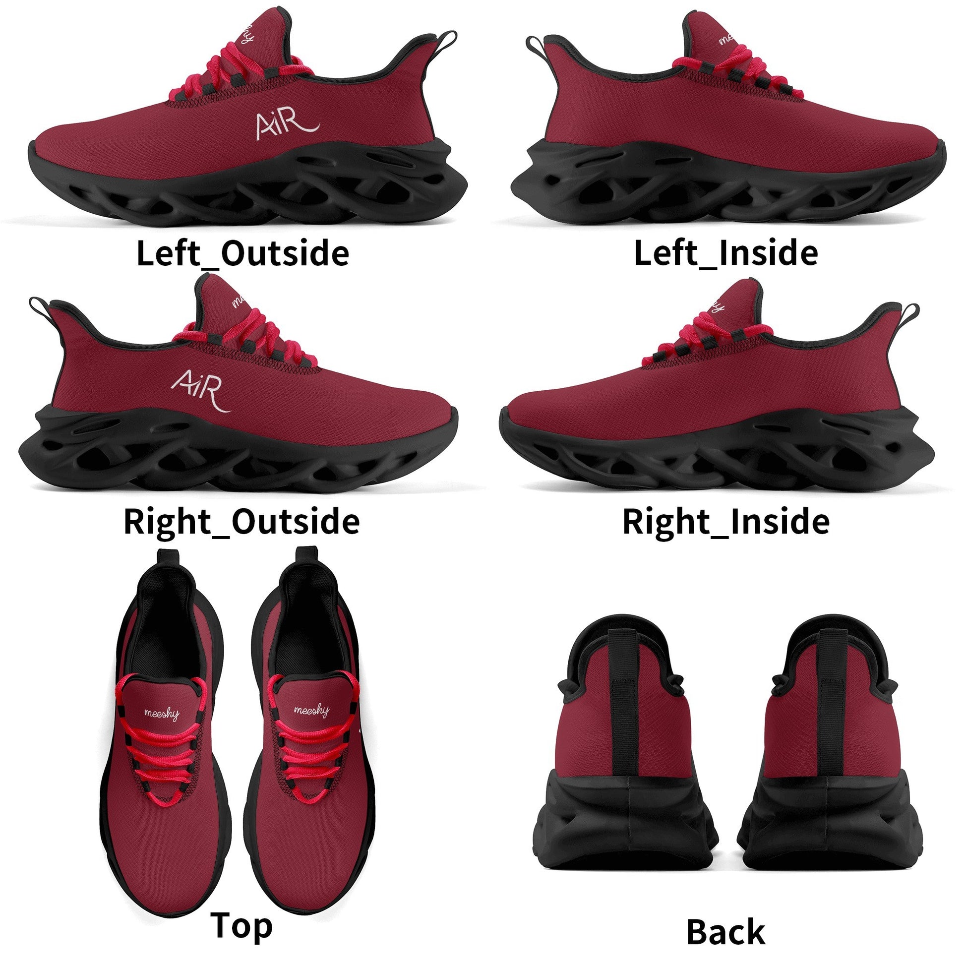 meeshy AIR Athletic Sneaker - Burgund - Damen Sneaker JLR Design