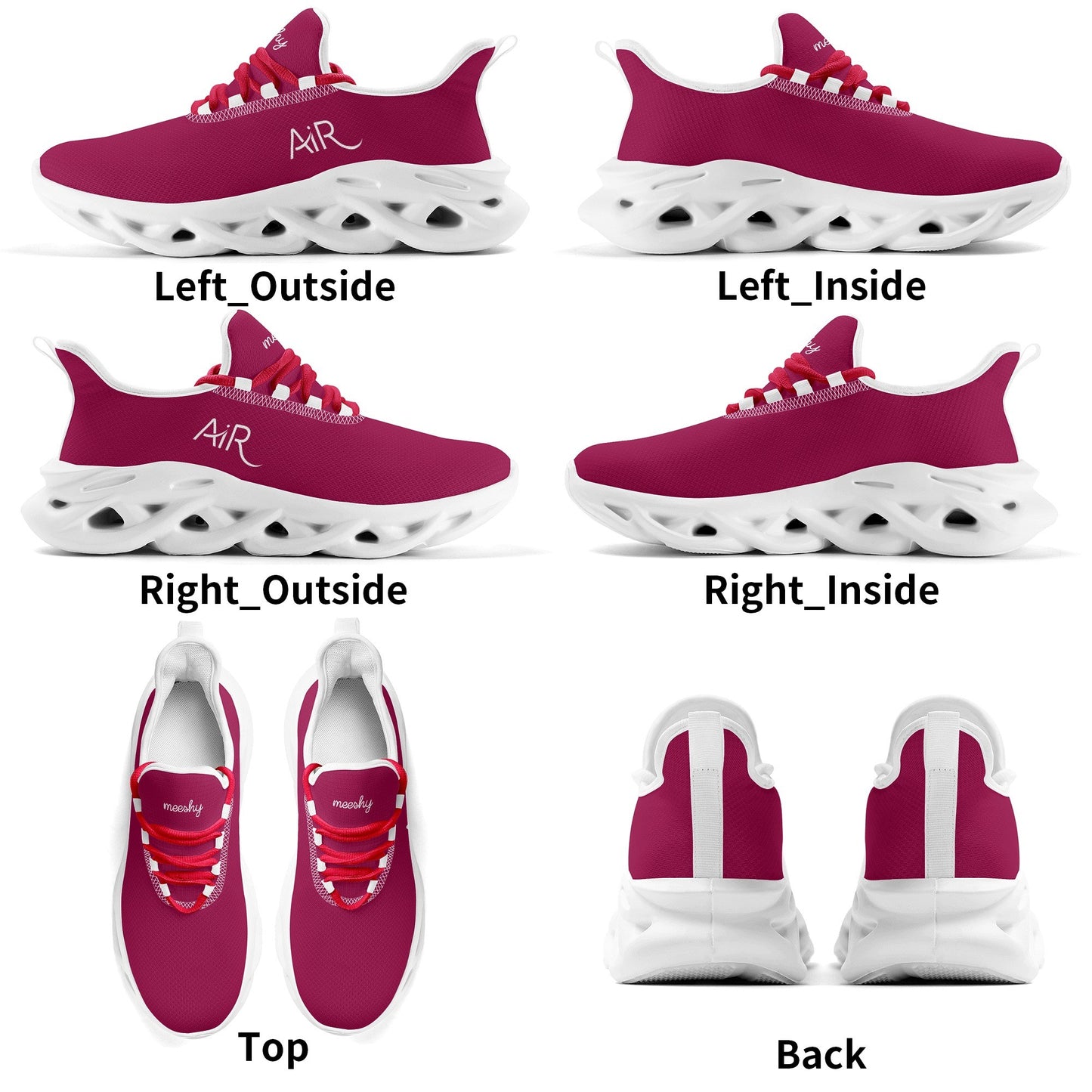 meeshy AIR Athletic Sneaker - Burgundy - Damen Sneaker JLR Design