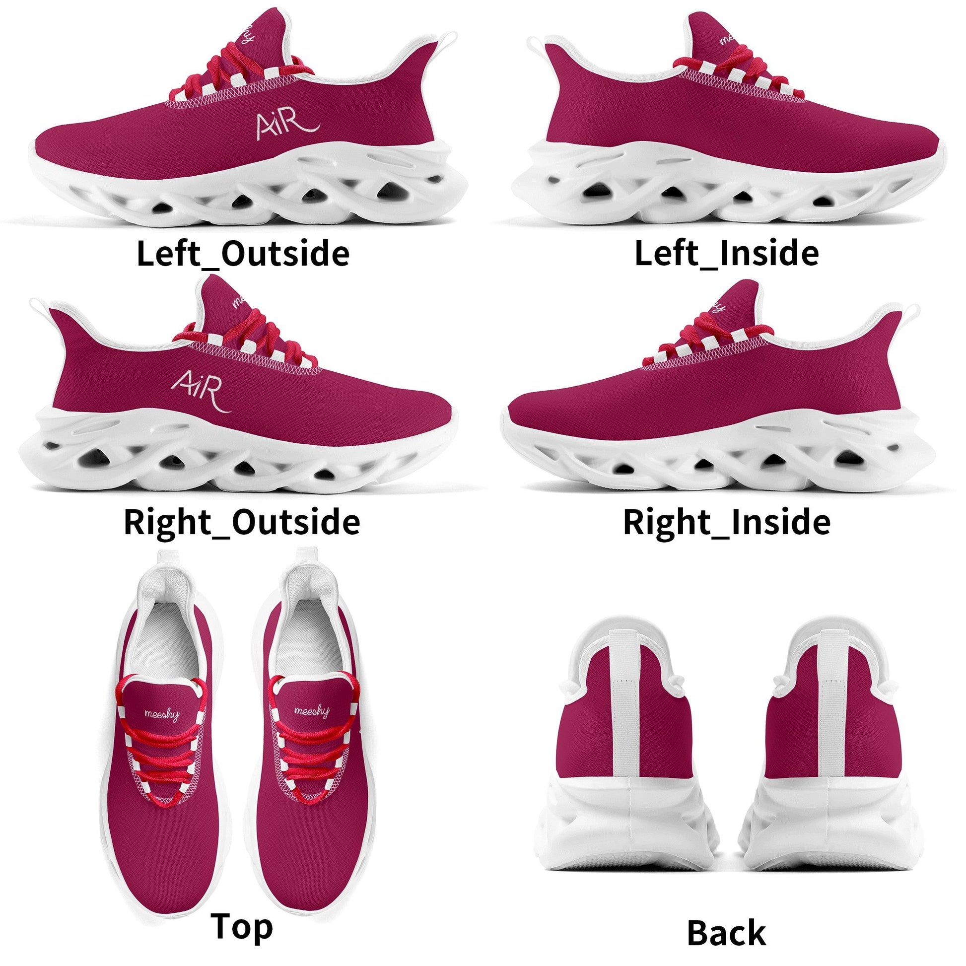 meeshy AIR Athletic Sneaker - Burgundy - Damen Sneaker JLR Design