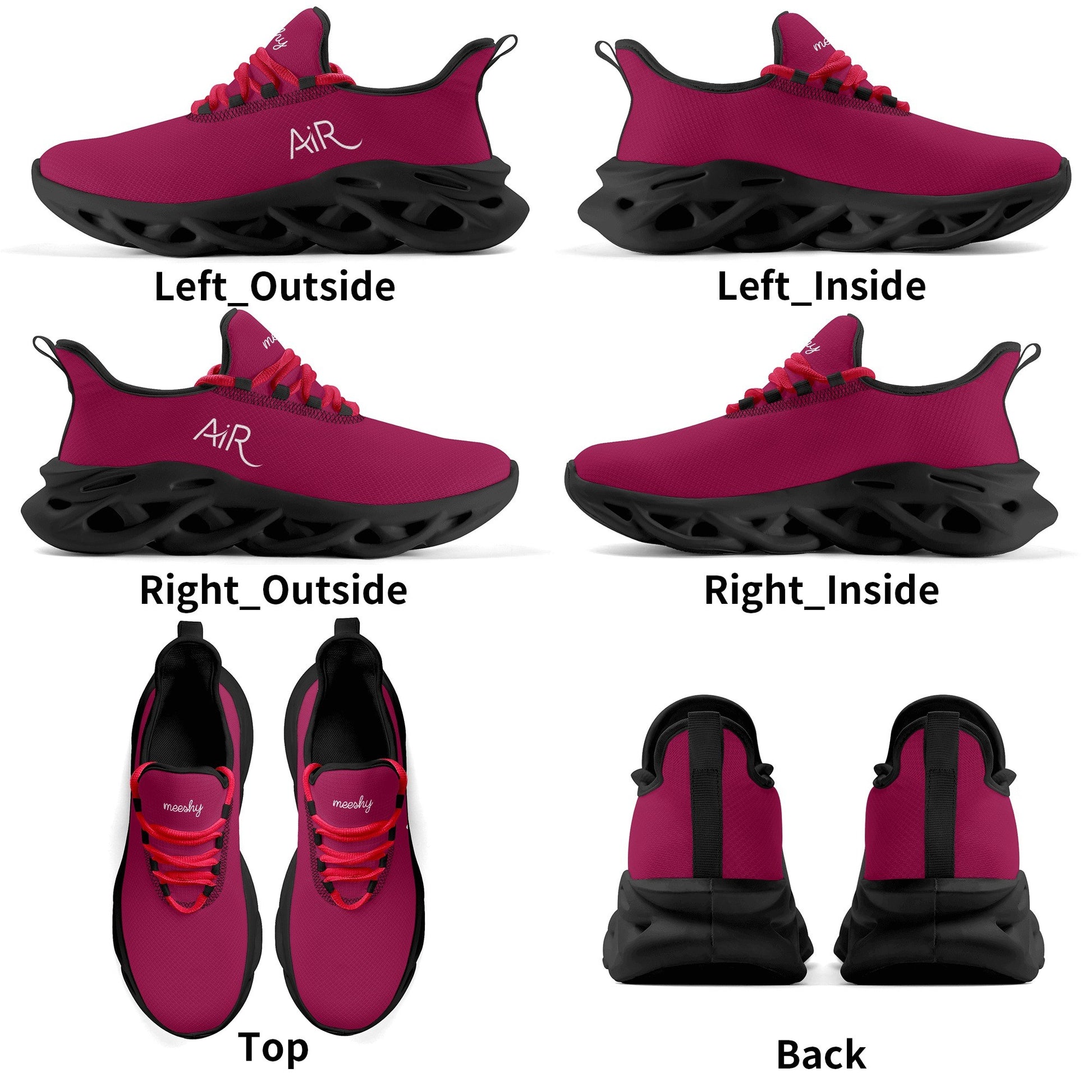 meeshy AIR Athletic Sneaker - Burgundy - Damen Sneaker JLR Design