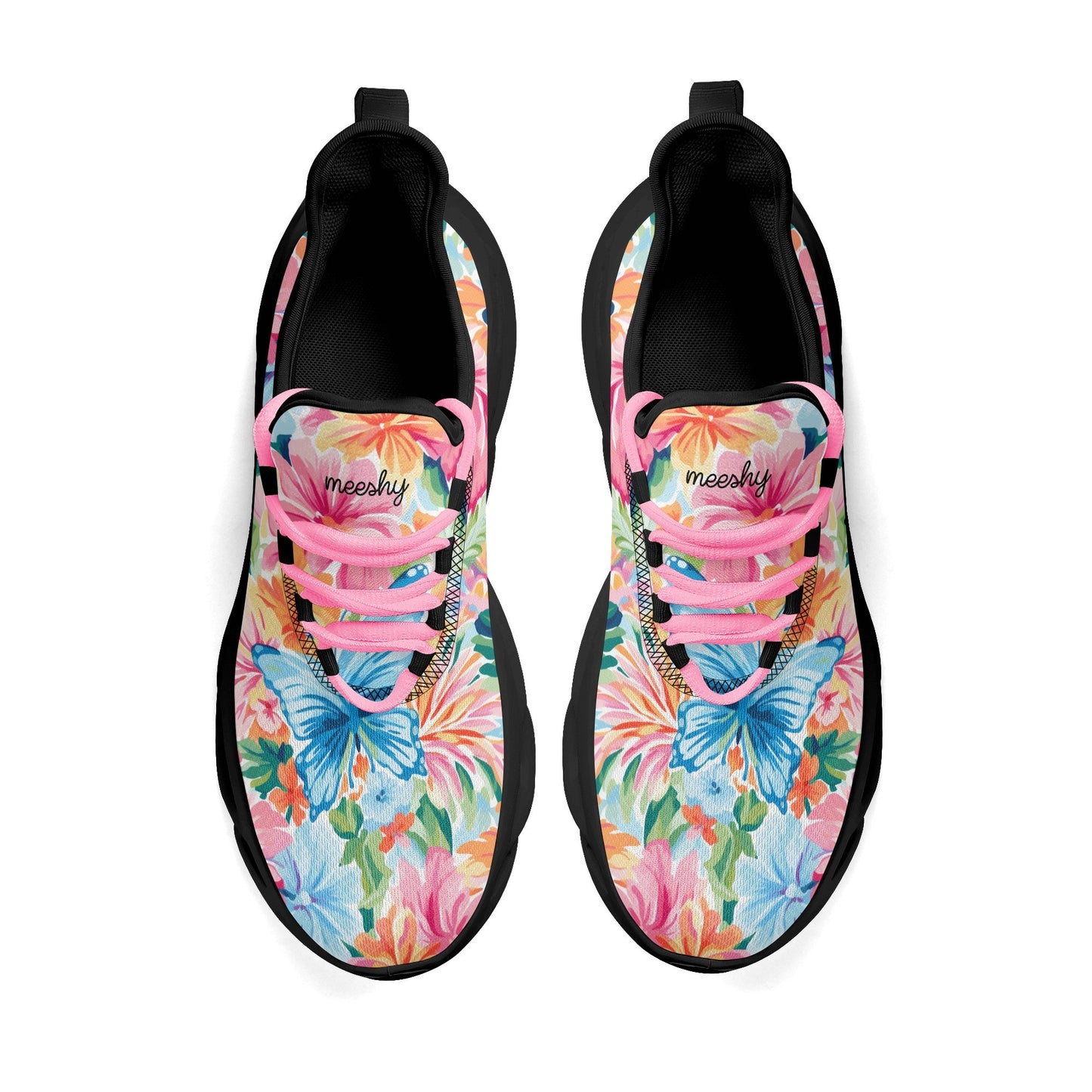 meeshy AIR Athletic Sneaker - Colorful Butterfly v1 - Damen Sneaker JLR Design
