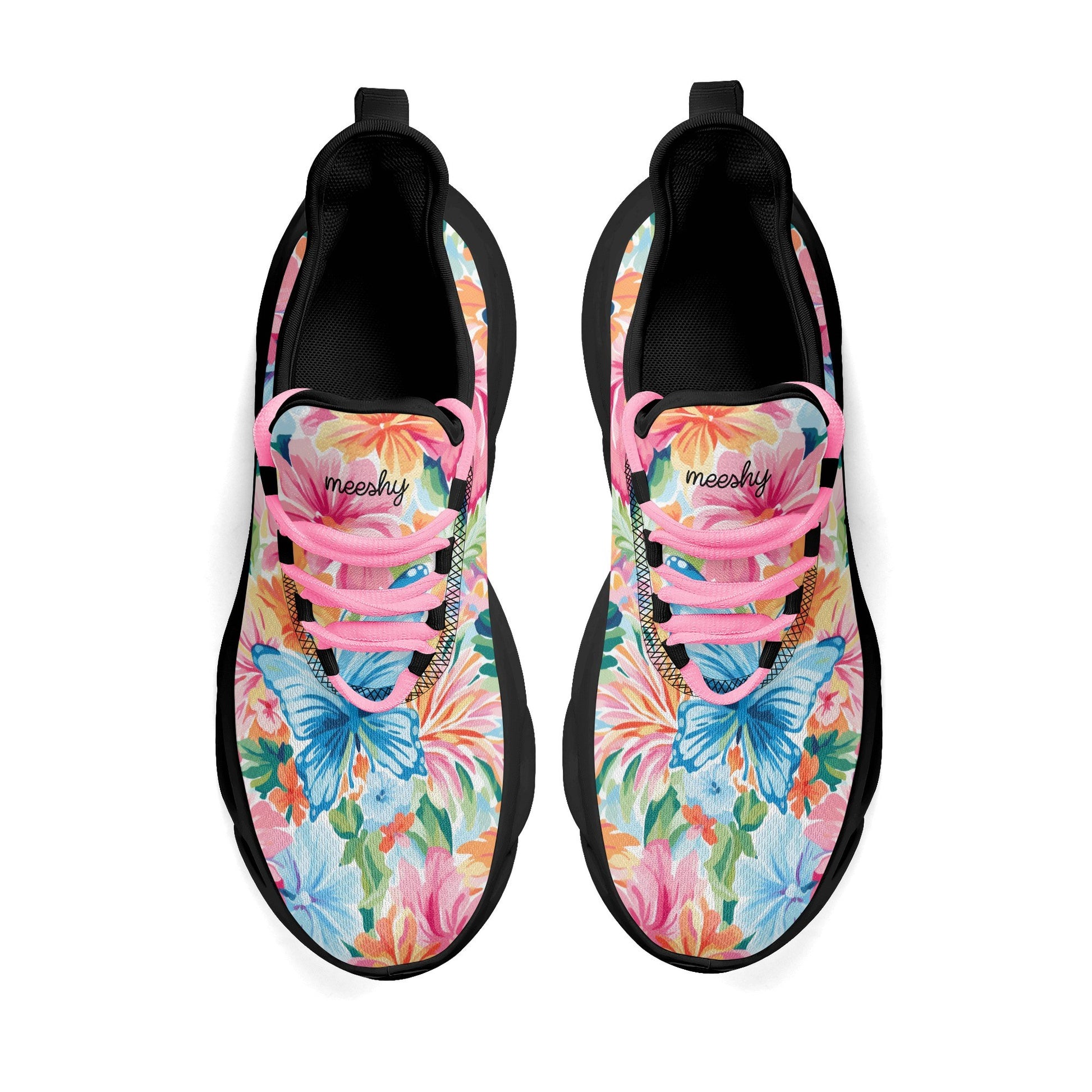 meeshy AIR Athletic Sneaker - Colorful Butterfly v1 - Damen Sneaker JLR Design