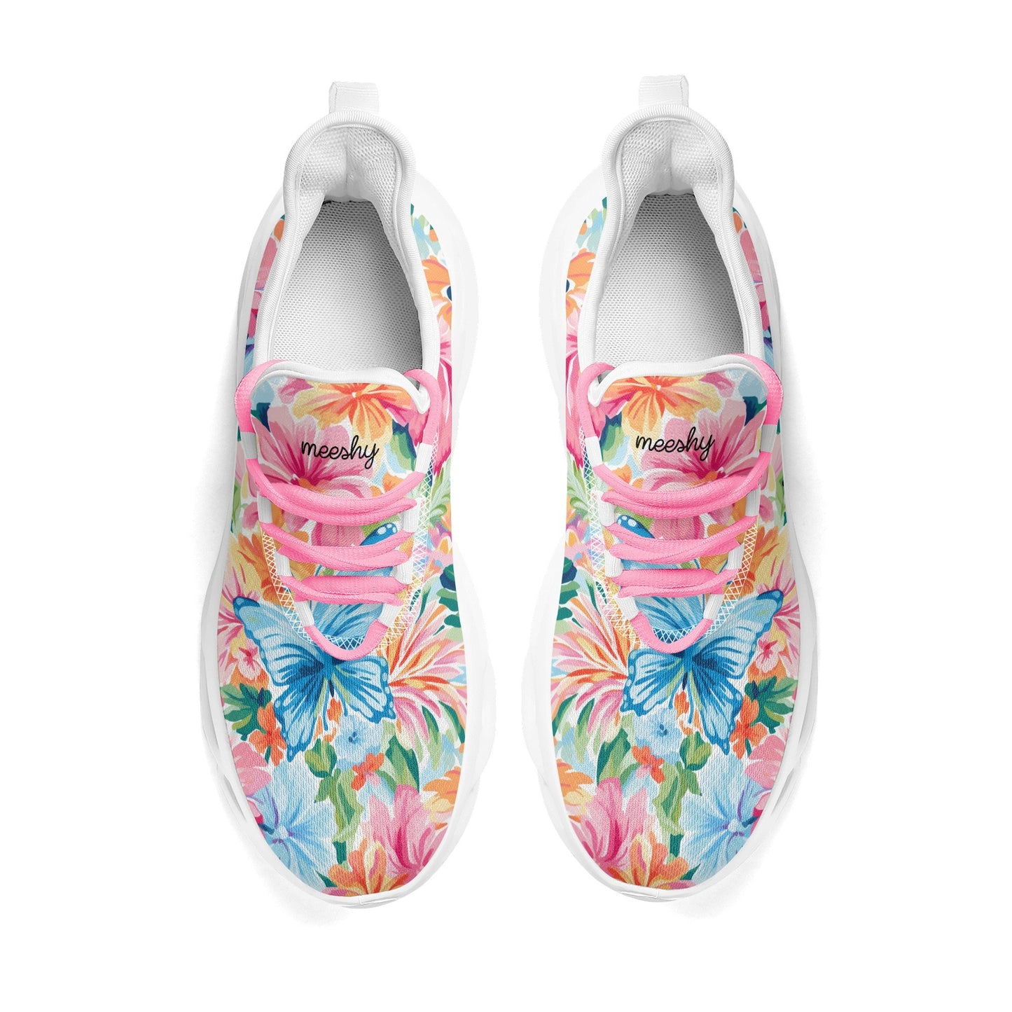 meeshy AIR Athletic Sneaker - Colorful Butterfly v1 - Damen Sneaker JLR Design