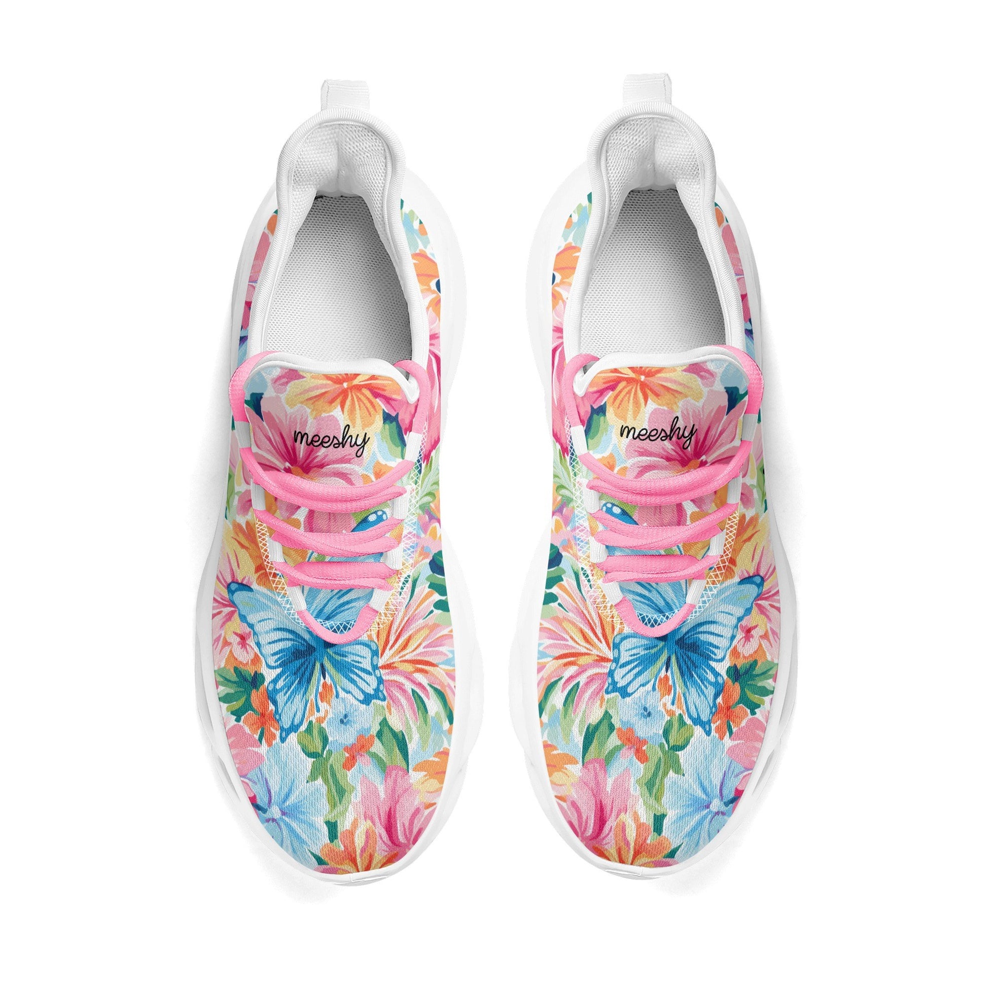 meeshy AIR Athletic Sneaker - Colorful Butterfly v1 - Damen Sneaker JLR Design