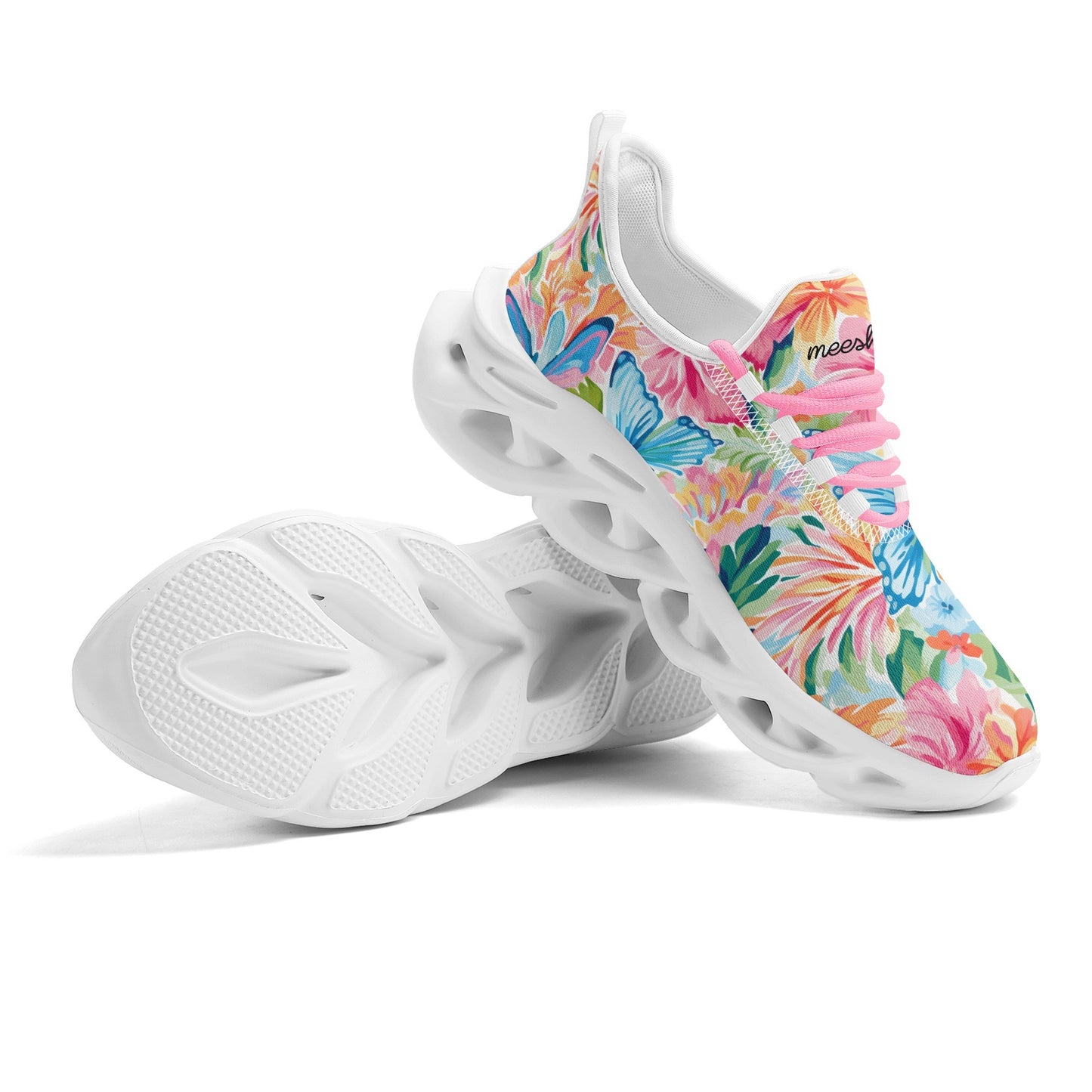 meeshy AIR Athletic Sneaker - Colorful Butterfly v1 - Damen Sneaker JLR Design