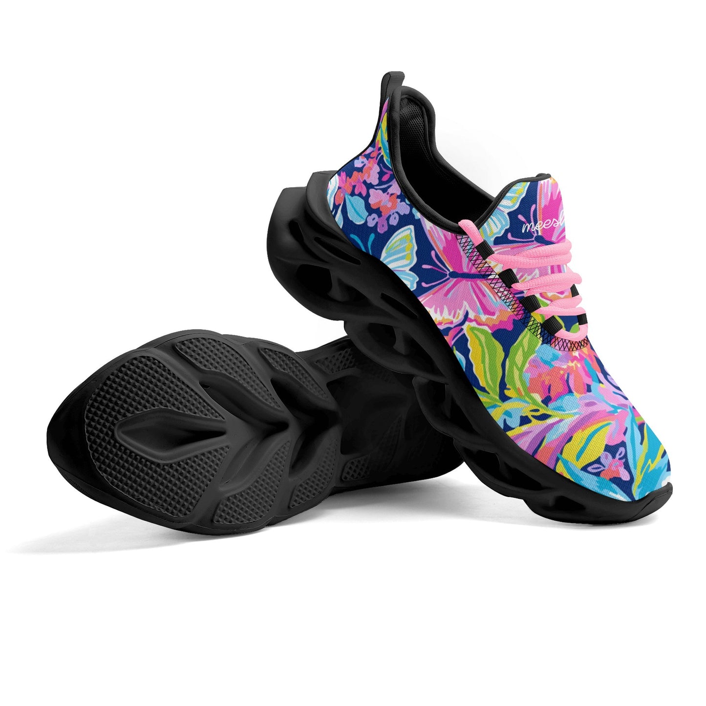 meeshy AIR Athletic Sneaker - Colorful Butterfly v2 - Damen Sneaker JLR Design