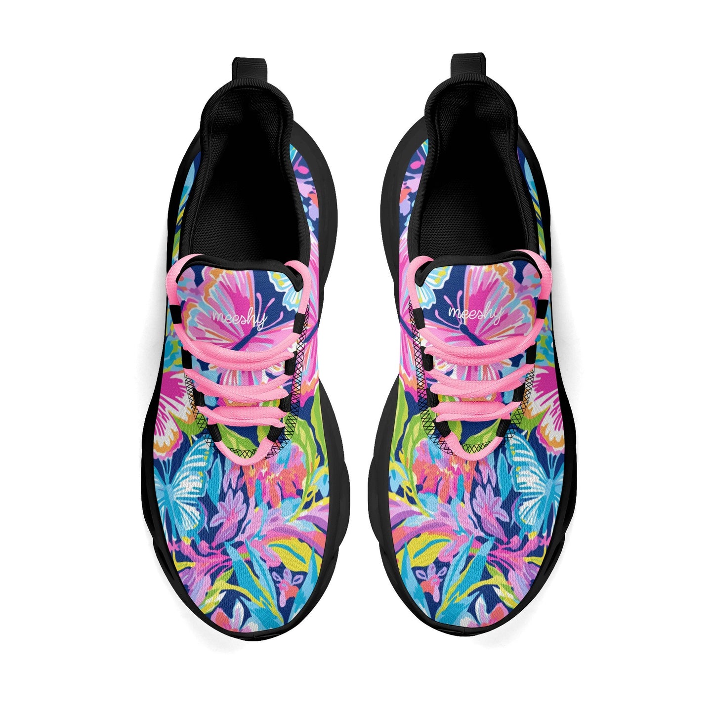 meeshy AIR Athletic Sneaker - Colorful Butterfly v2 - Damen Sneaker JLR Design