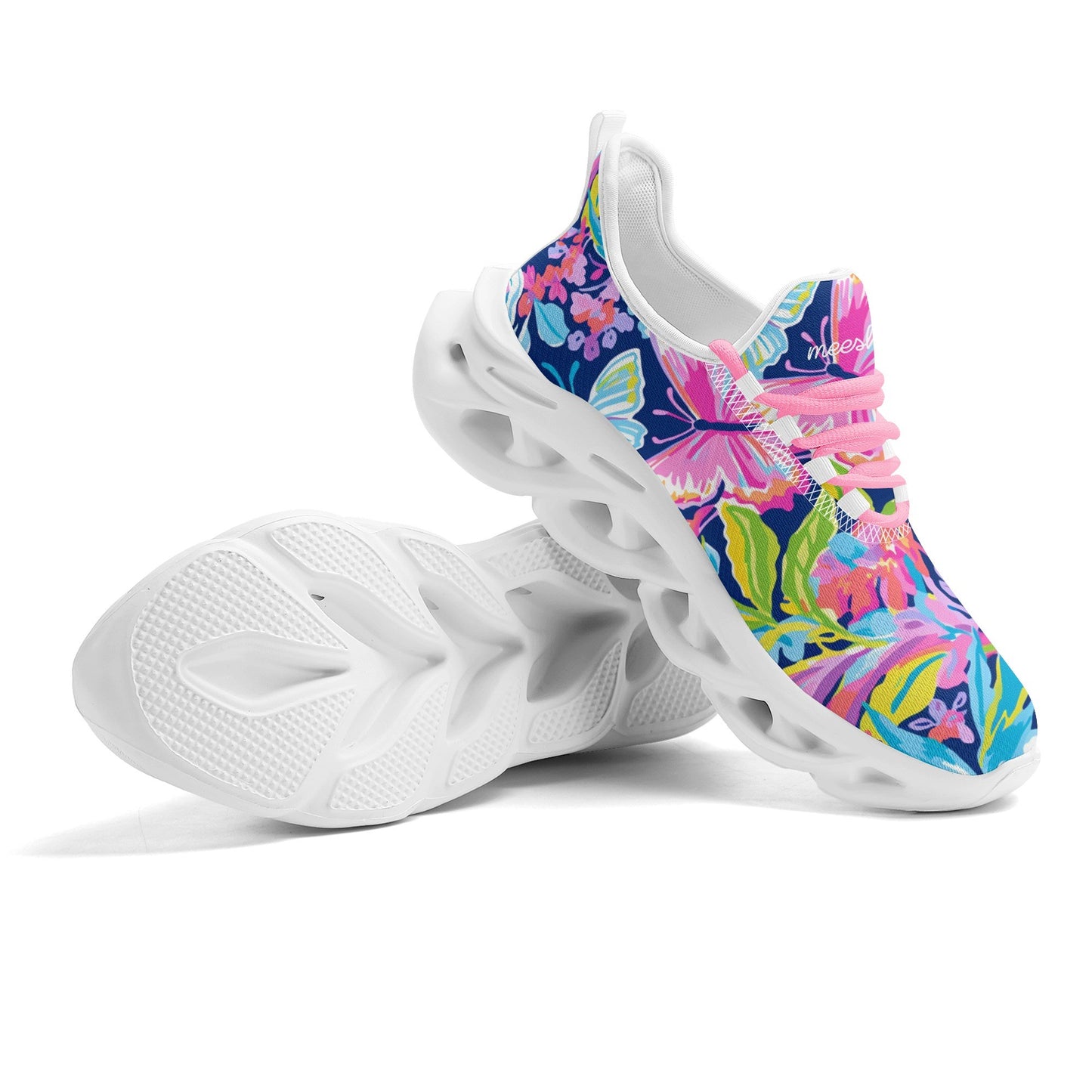 meeshy AIR Athletic Sneaker - Colorful Butterfly v2 - Damen Sneaker JLR Design
