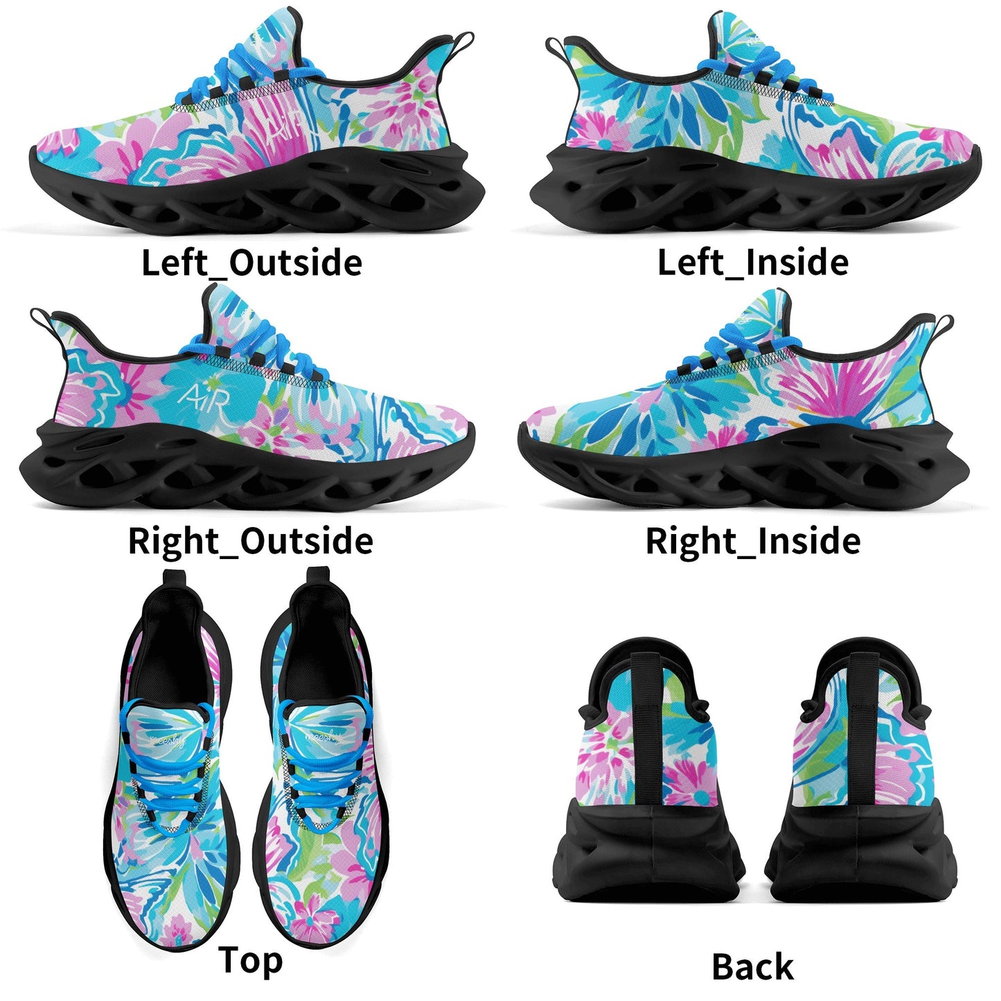 meeshy AIR Athletic Sneaker - Colorful Butterfly v4 - Damen Sneaker JLR Design