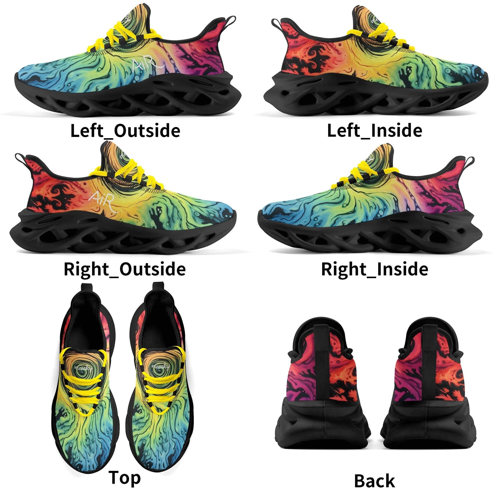 meeshy AIR Athletic Sneaker - Gothic Tie Dye v1 - Damen Sneaker JLR Design