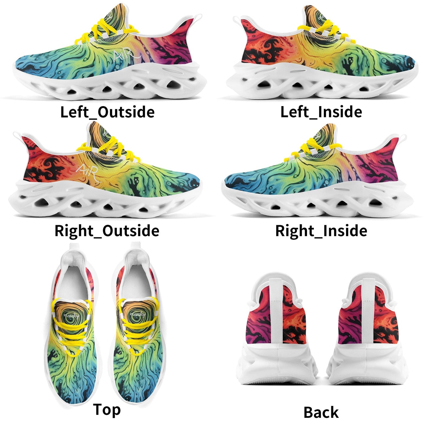 meeshy AIR Athletic Sneaker - Gothic Tie Dye v1 - Damen Sneaker JLR Design
