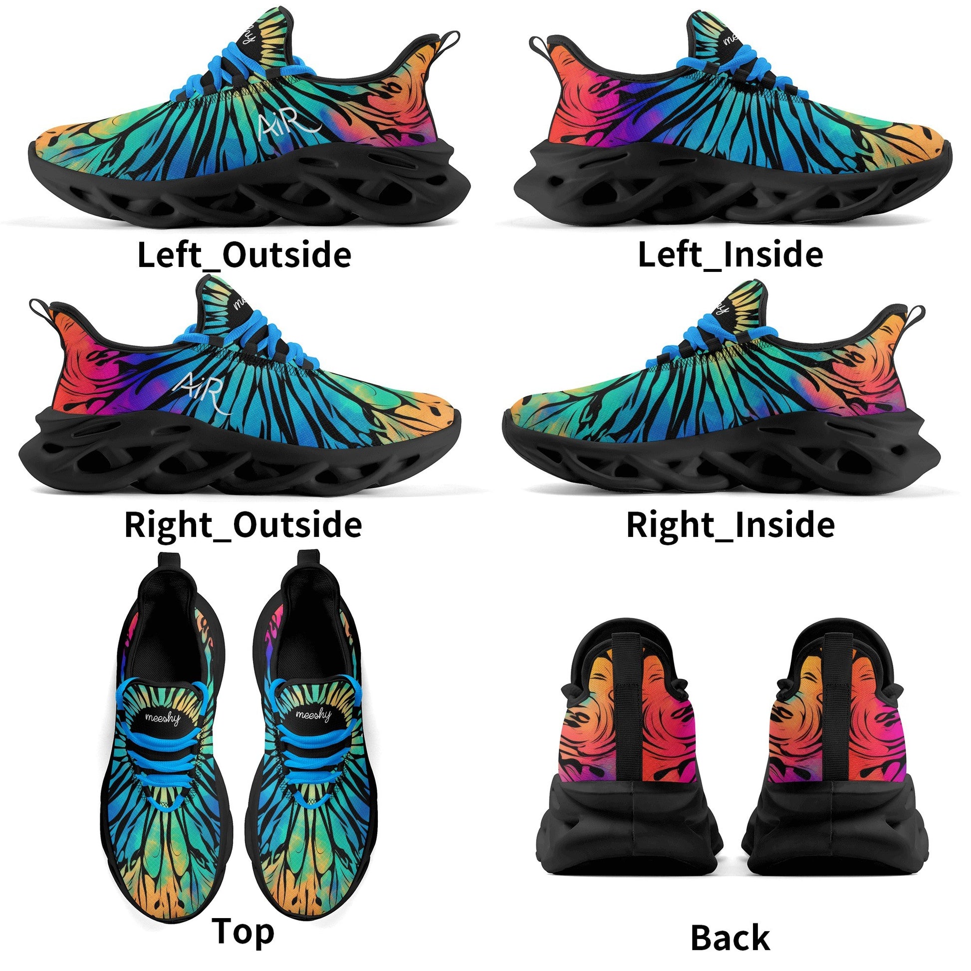 meeshy AIR Athletic Sneaker - Gothic Tie Dye v2 - Damen Sneaker JLR Design