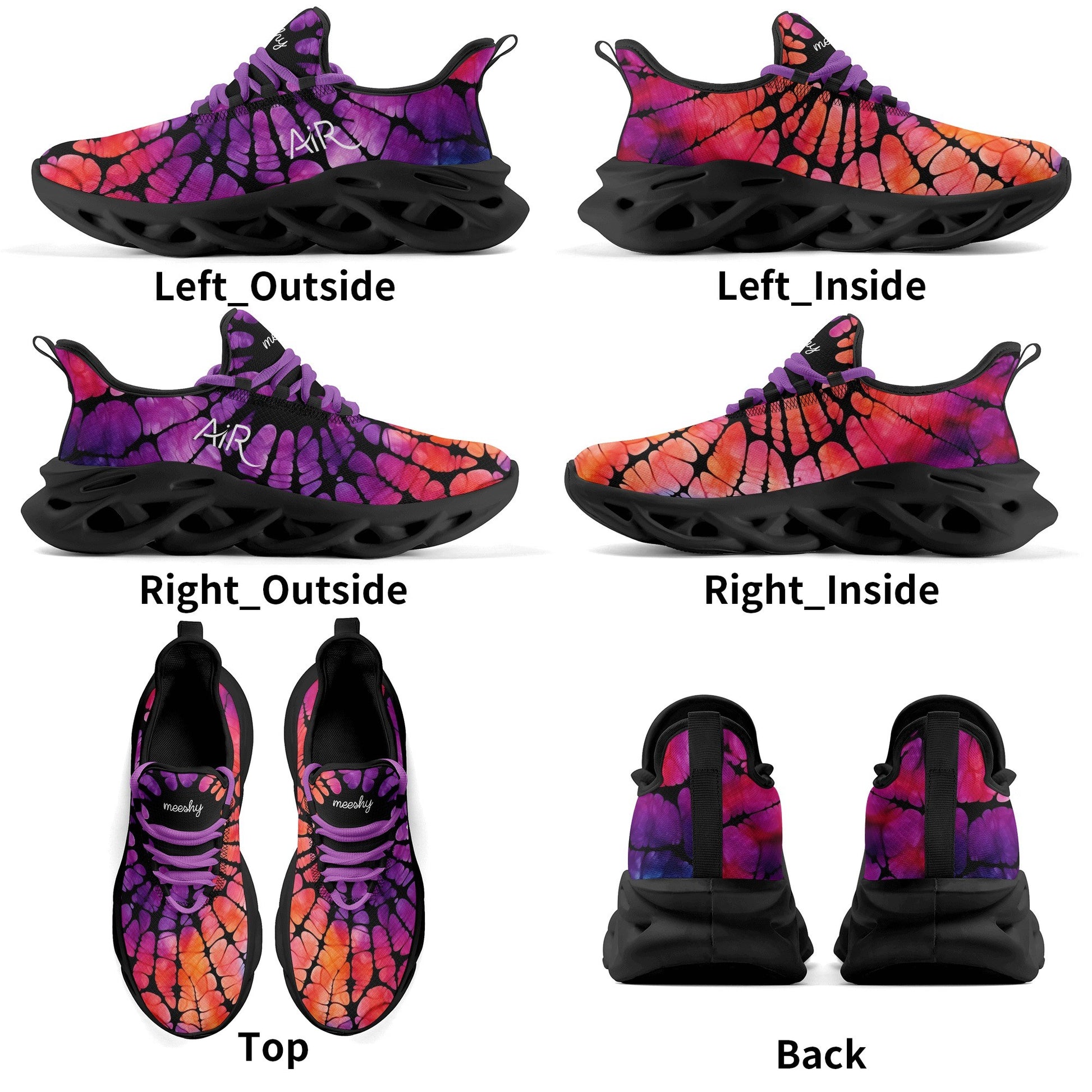meeshy AIR Athletic Sneaker - Gothic Tie Dye v3 - Damen Sneaker JLR Design