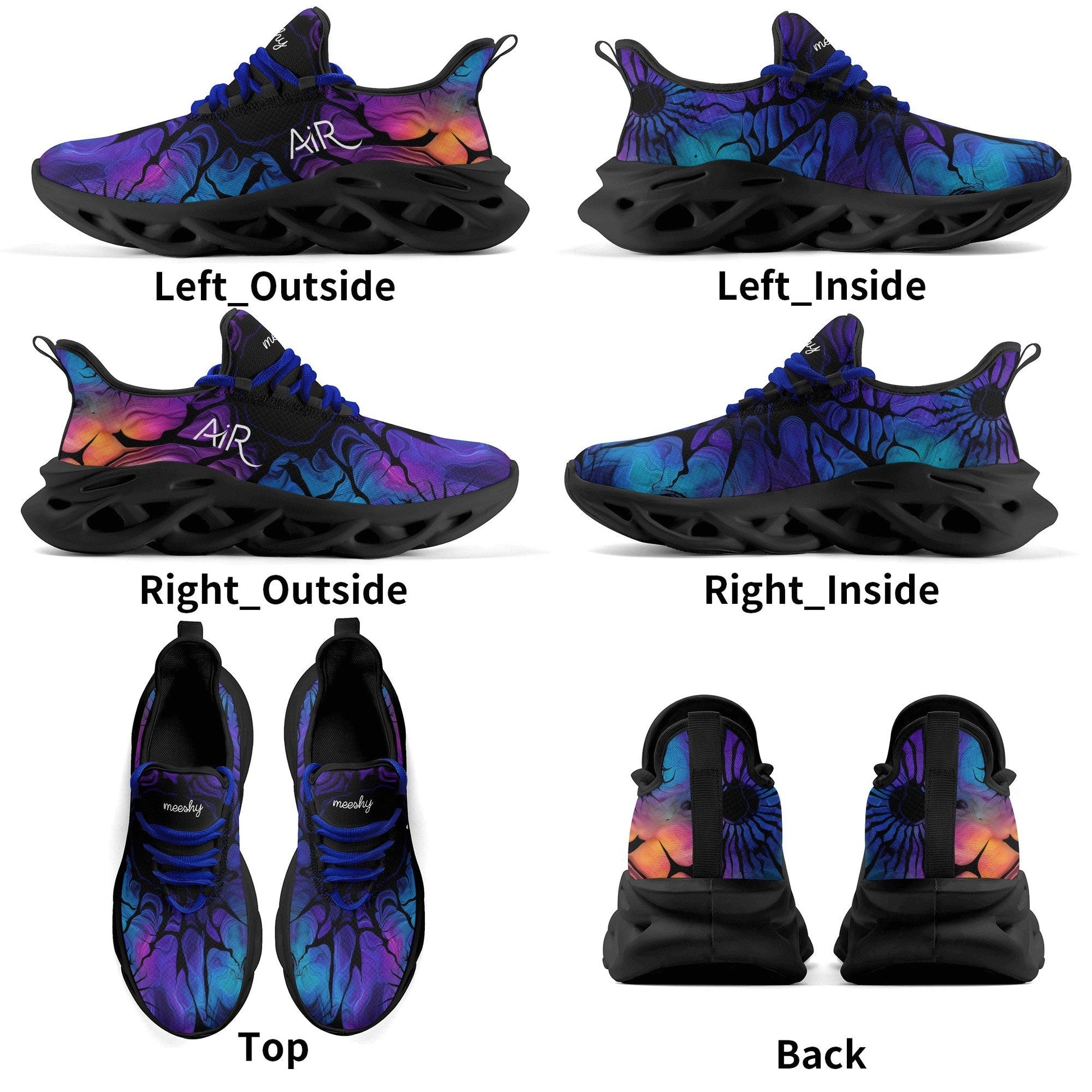 meeshy AIR Athletic Sneaker - Gothic Tie Dye v4 - Damen Sneaker JLR Design