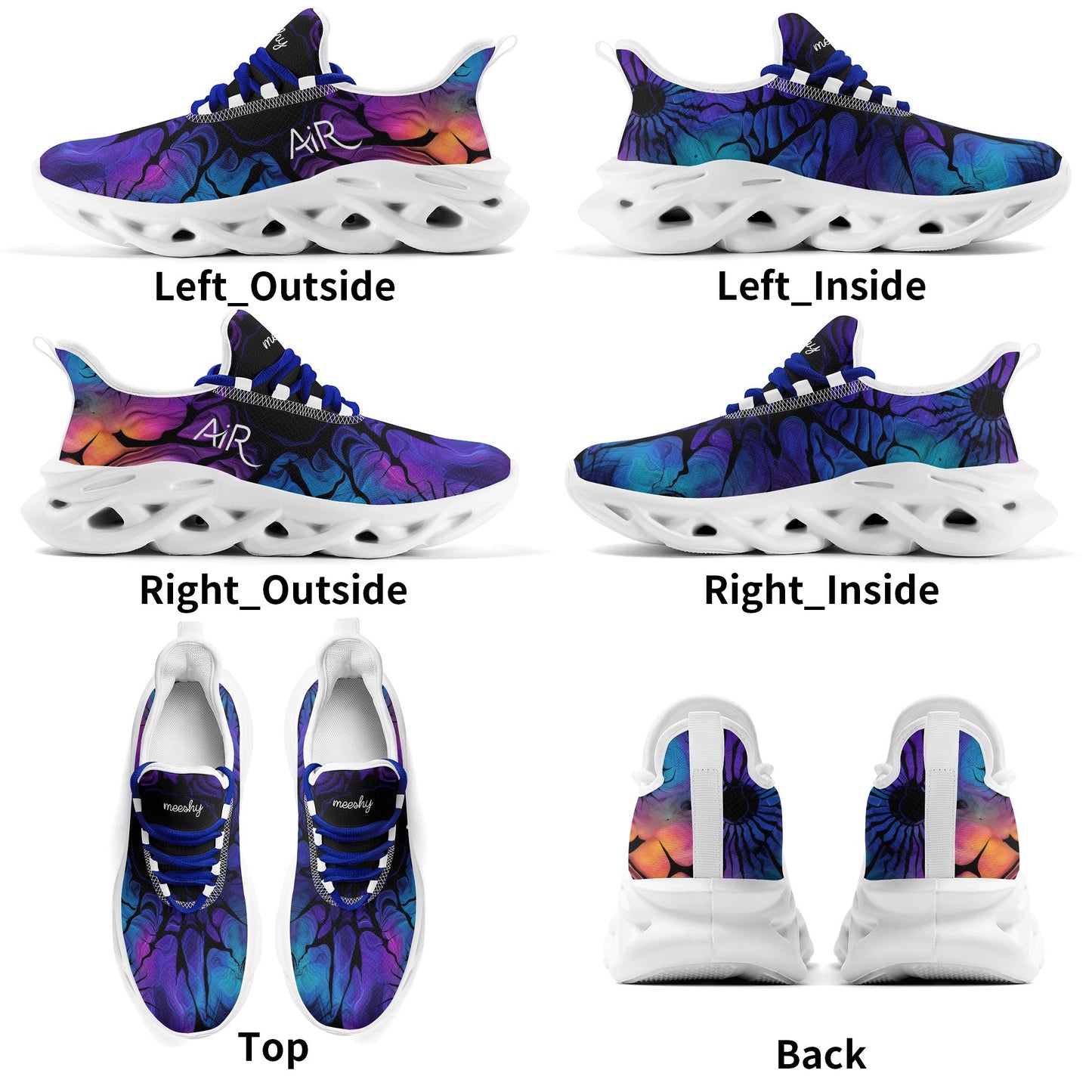 meeshy AIR Athletic Sneaker - Gothic Tie Dye v4 - Damen Sneaker JLR Design