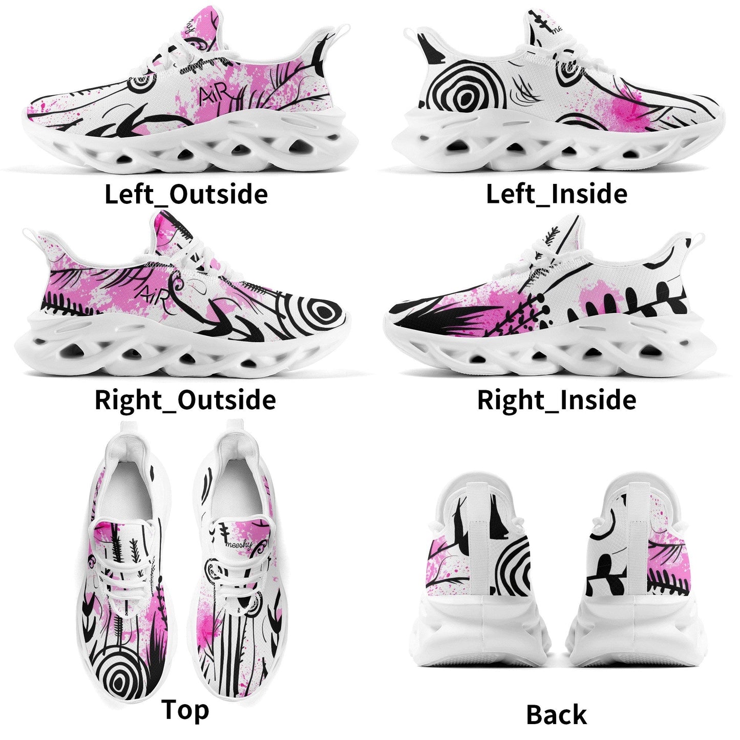 meeshy AIR Athletic Sneaker - Graffiti Flowers v1 - Damen Sneaker JLR Design