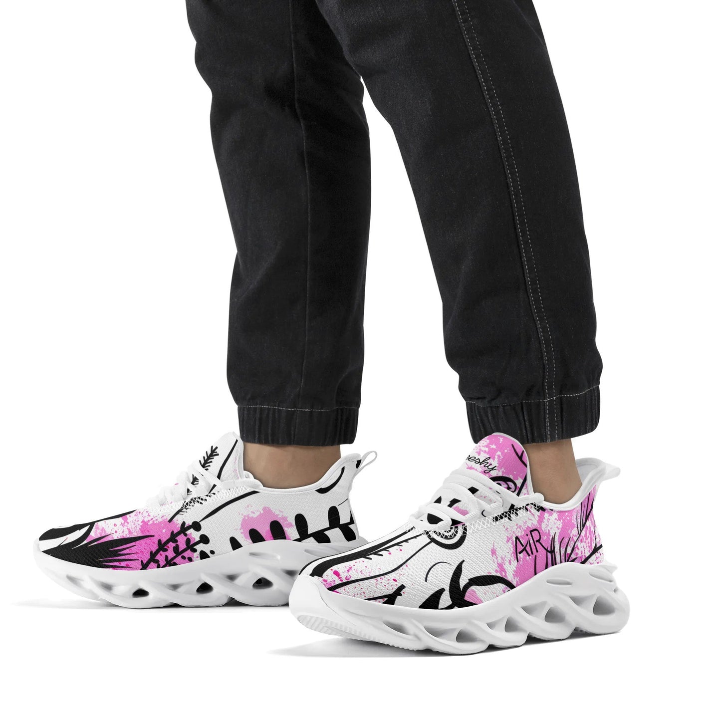 meeshy AIR Athletic Sneaker - Graffiti Flowers v1 - Herren Sneaker JLR Design