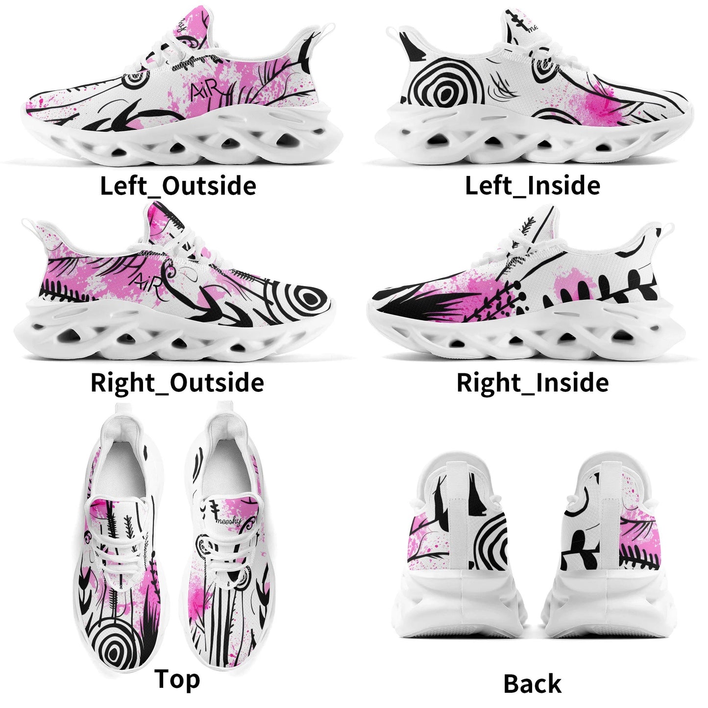 meeshy AIR Athletic Sneaker - Graffiti Flowers v1 - Herren Sneaker JLR Design