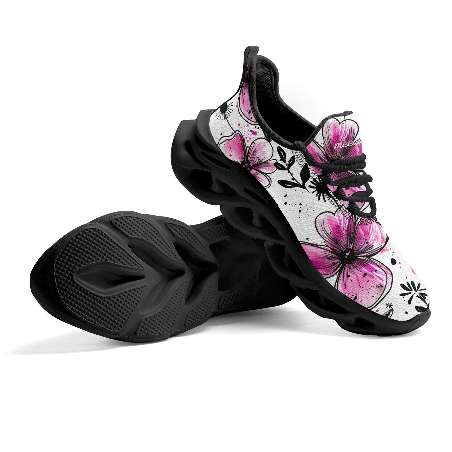 meeshy AIR Athletic Sneaker - Graffiti Flowers v2 - Damen Sneaker JLR Design