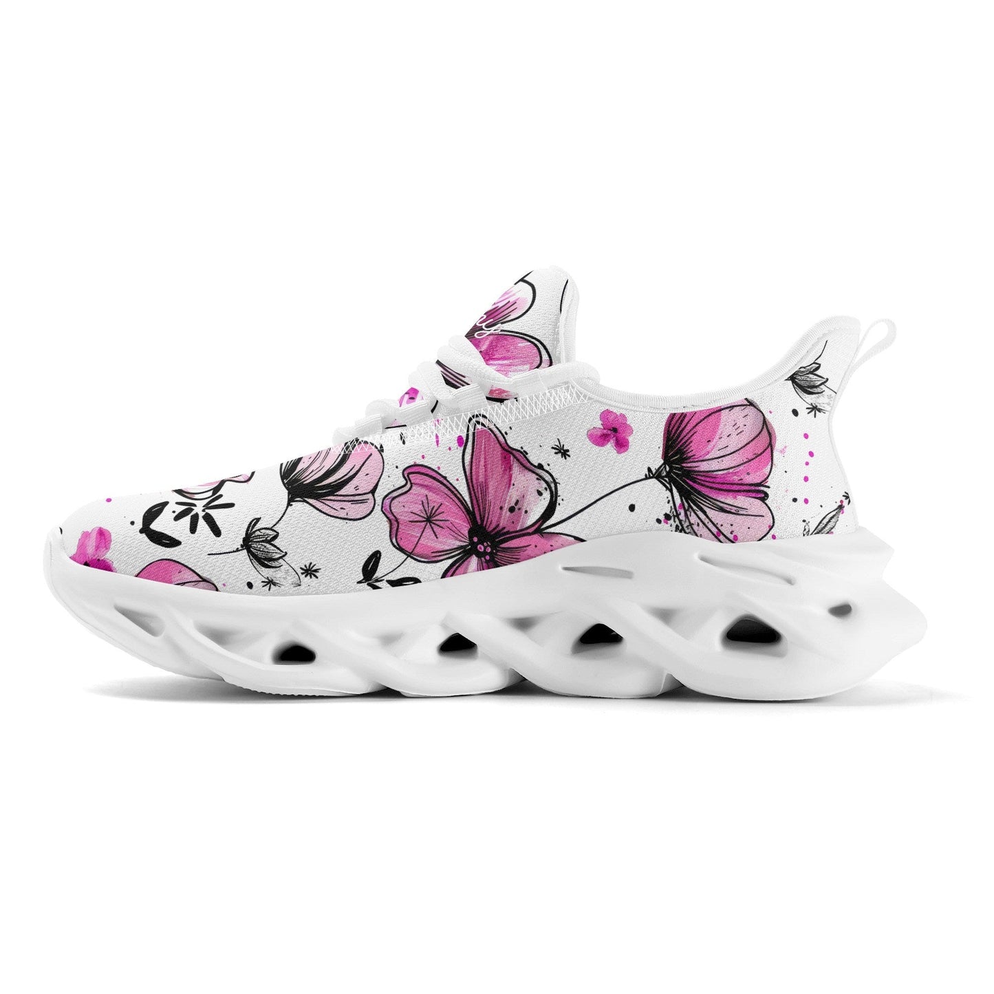 meeshy AIR Athletic Sneaker - Graffiti Flowers v2 - Damen Sneaker JLR Design